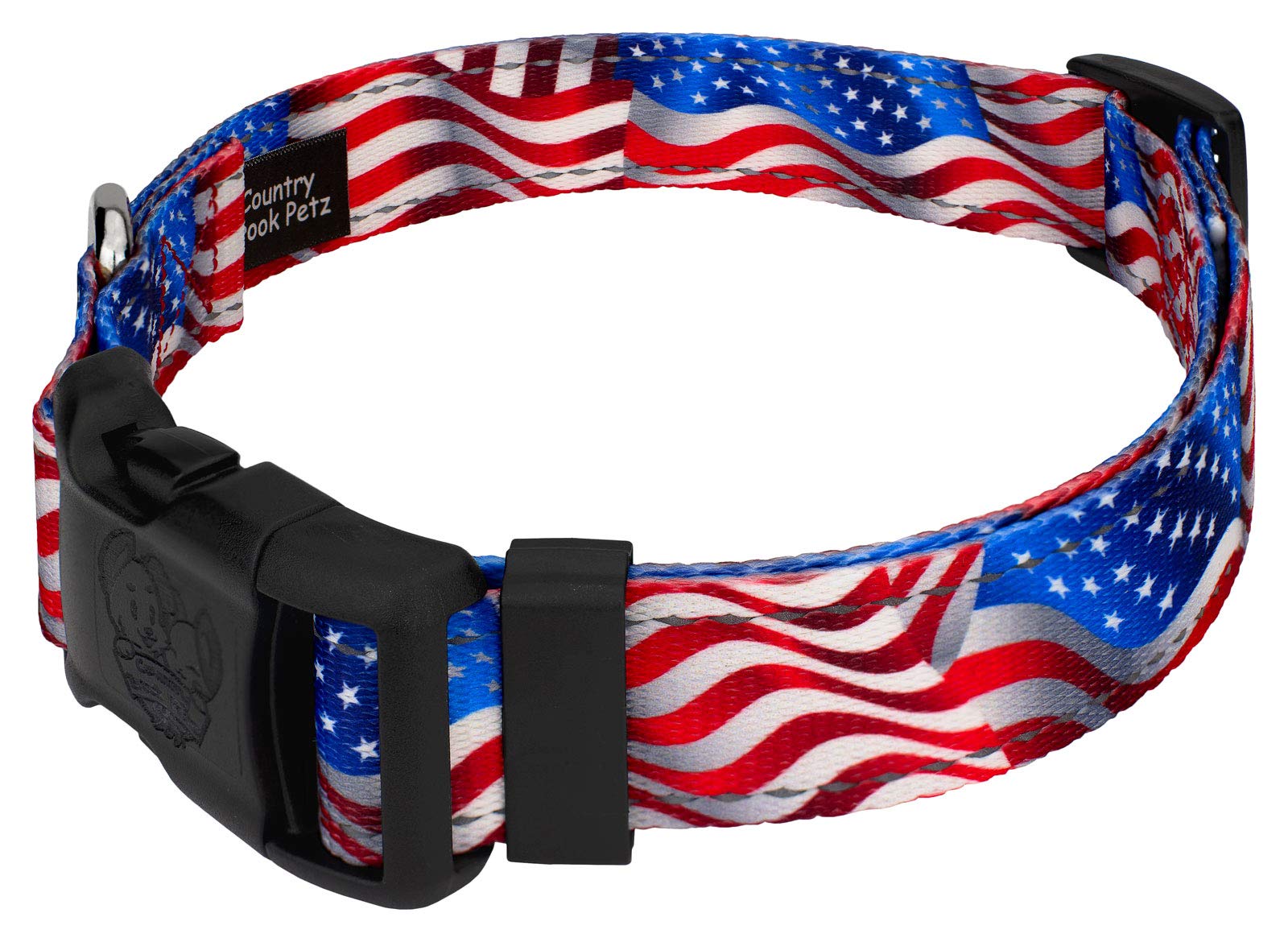 Country Brook Petz - Deluxe Flying Free Reflective Dog Collar Collection Featured Night Safe Designs (1 Inch, Large)