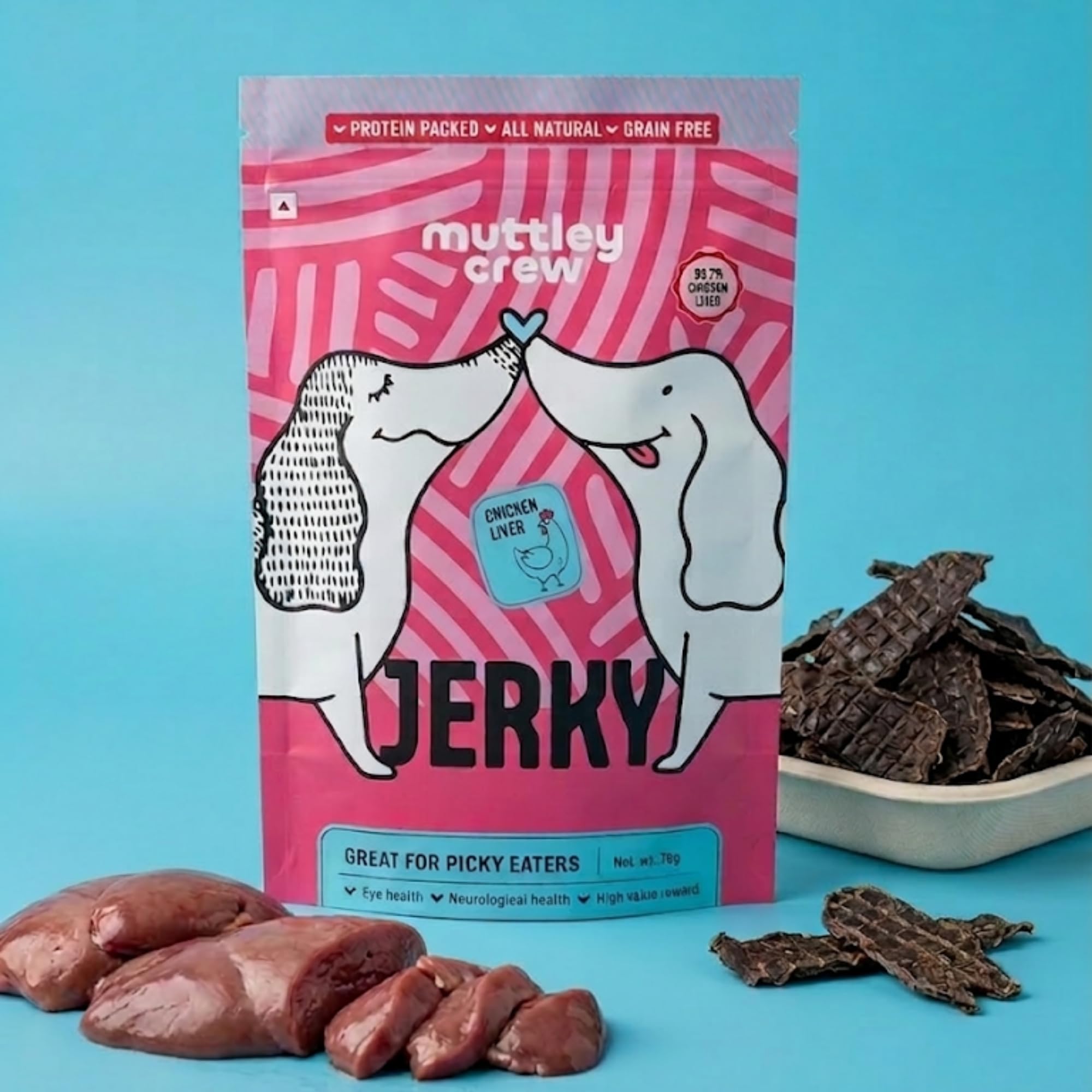 Muttley Crew Chicken Liver Dog Jerky With Real Chicken Liver | Healthy Adult Dog Treats For Easy Digestion | All Natural (75 Gra