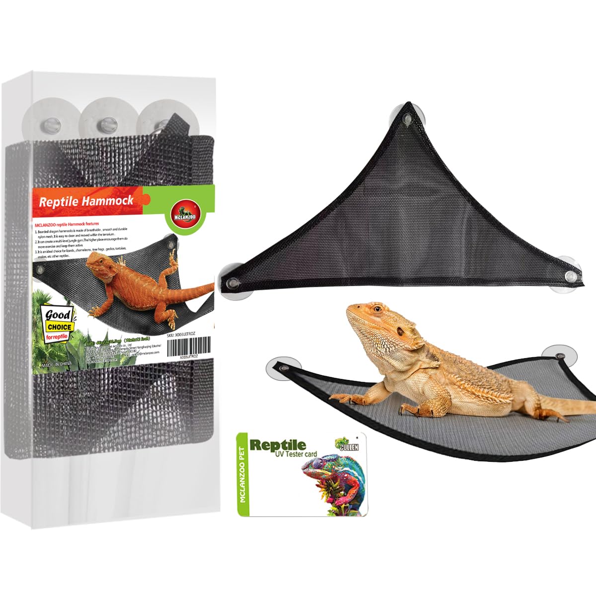 Bearded Dragon Lizard Hammock Reptile Hammock For Bearded Dragons Geckos Lizards,Breathable Mesh Reptile Bed And Rest For Snakes