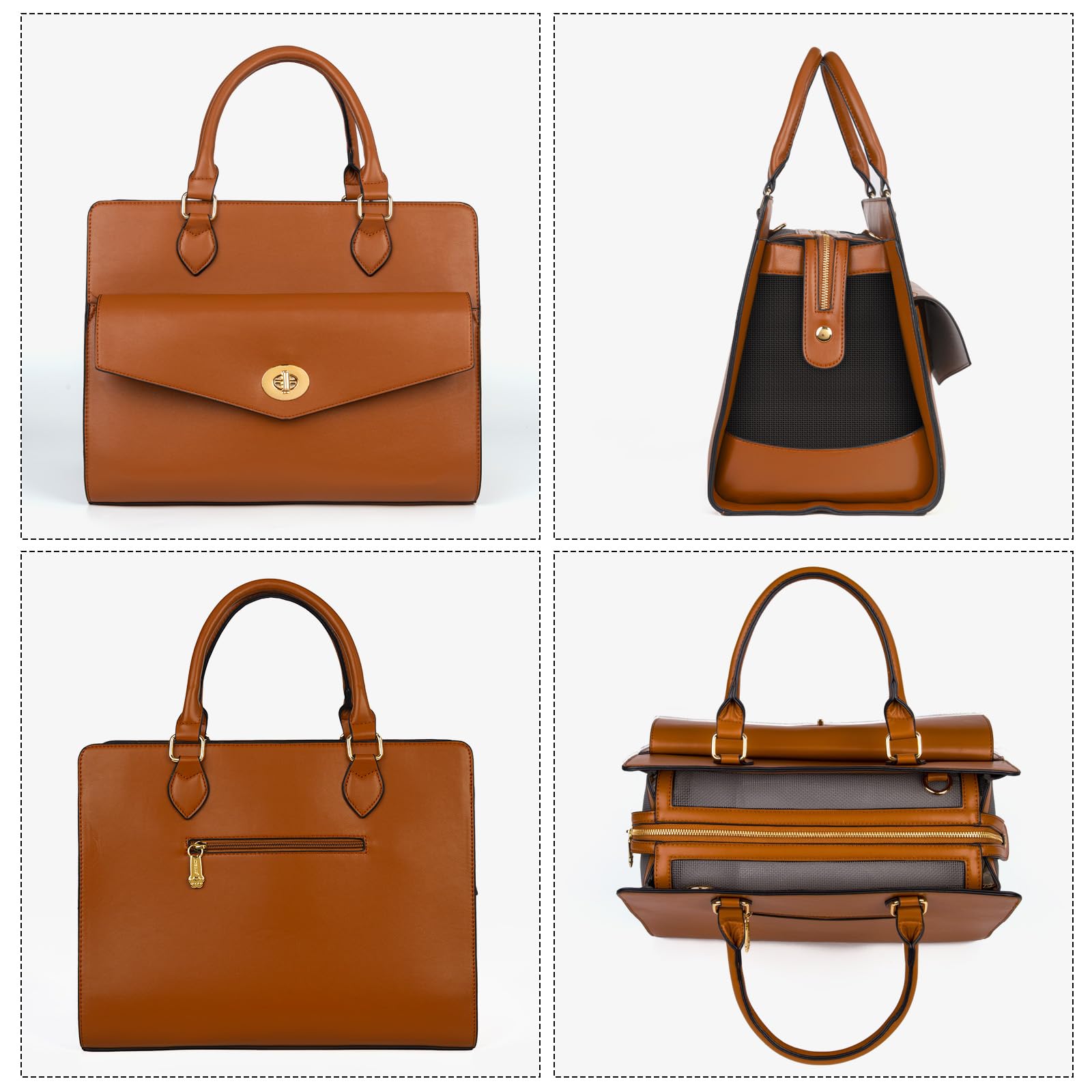 Stylish Pet Carrier Purse Leather Bag For Small Dogs Cats Puppy,Airline Approved Soft-Sided Carriers