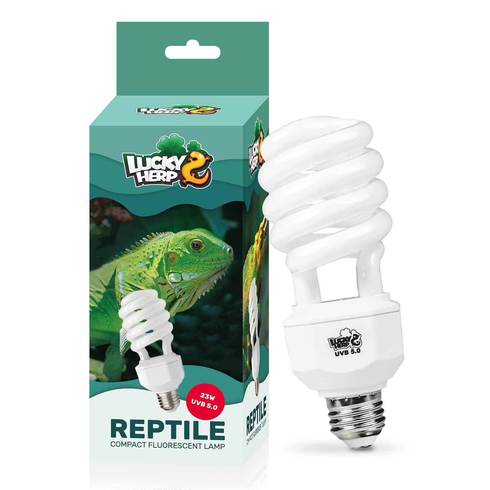 Lucky Herp Uva Uvb Reptile Light 5.0, Tropical Uvb 100 Compact Fluorescent Lamp, Uvb Light For Reptiles 23W, Uva Uvb Reptile Lig