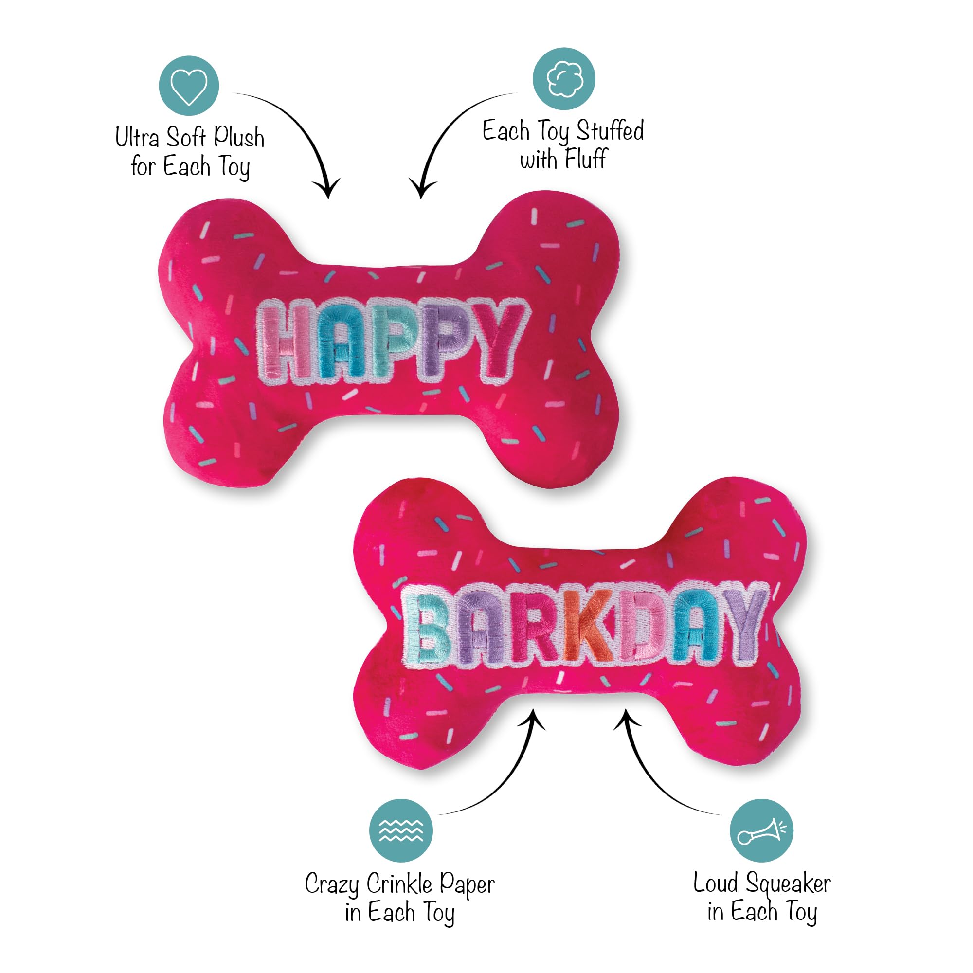 Fringe Studio Plush Dog Toy, It'S My Barkday, Pet Shop Collection (314226)
