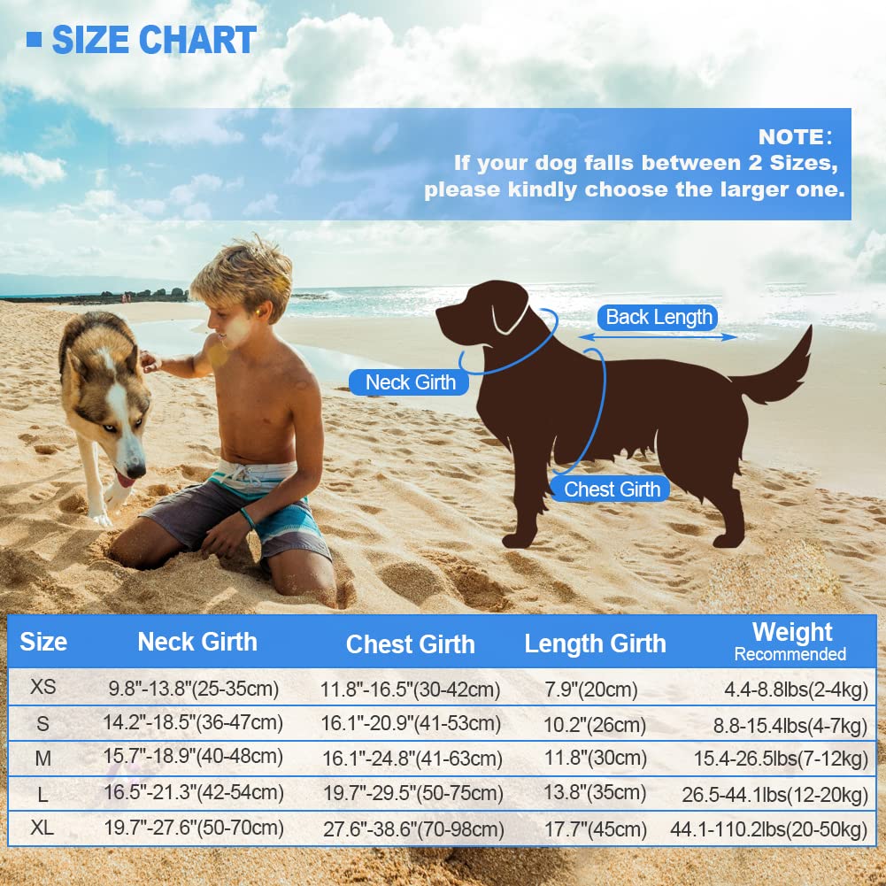 Emust Dog Life Jacket, Ripstop Dog Lifesaver Vests With Rescue Handle For Small Medium And Large Dogs, Pet Safety Swimsuit Preserver For Swimming Pool Beach Boating (Xs,Blue)