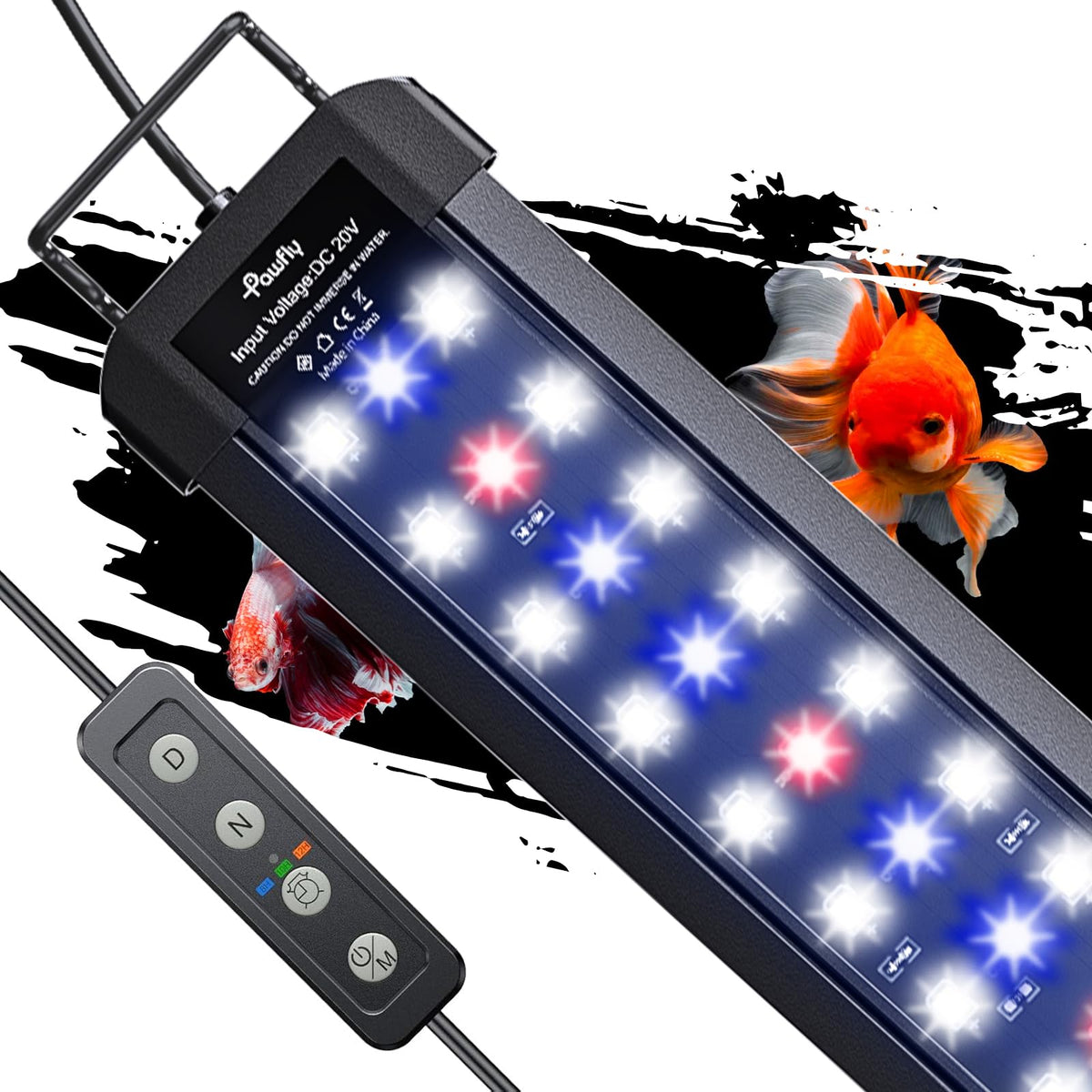 Pawfly 11W Aquarium Led Light For 12 To 18 Inch Extendable Fish Tank Light With Full Spectrum Brilliant White Blue Red Lights Wi