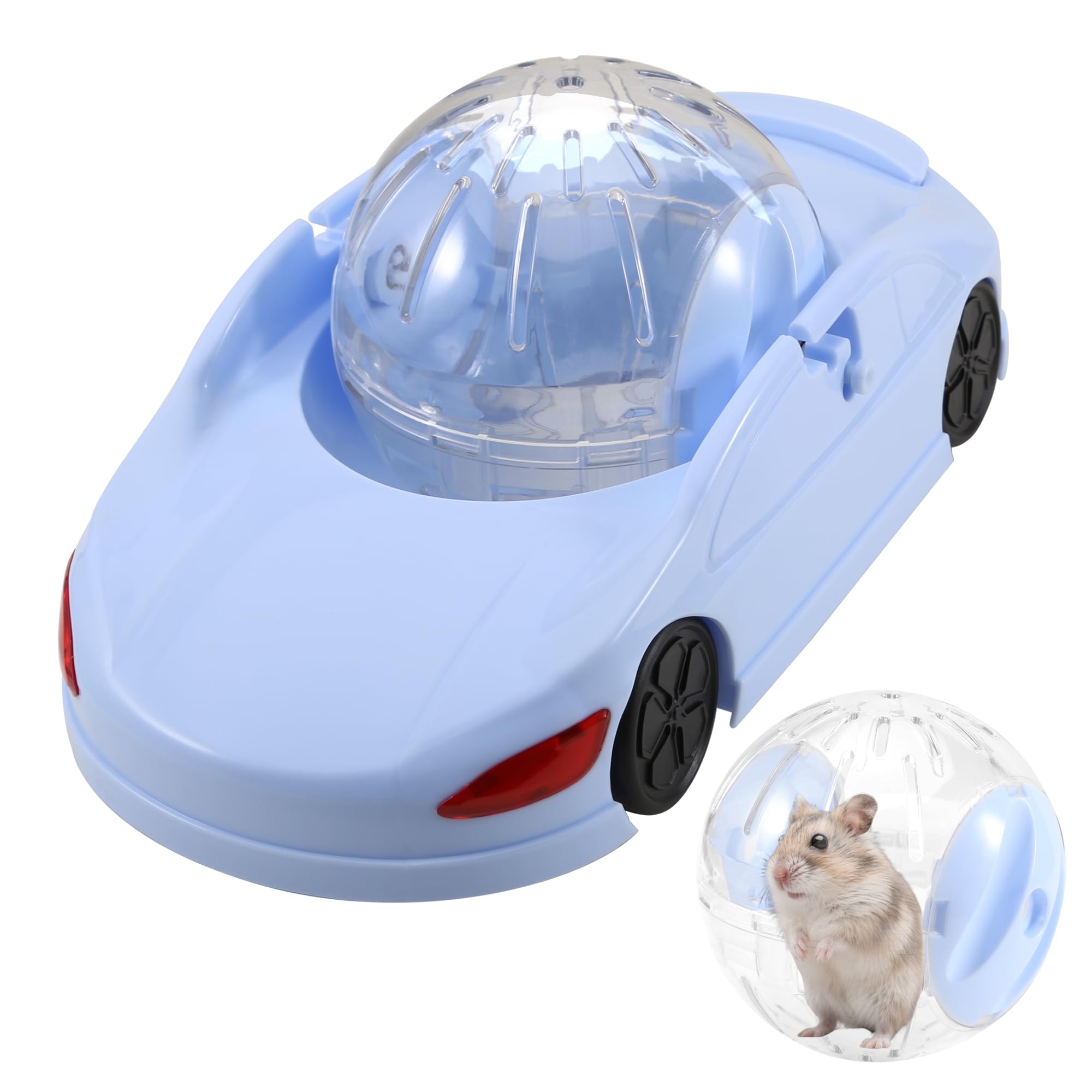 PETFROH 3-in-1 Hamster Ball 4.8 Inch Detachable Hamster Wheel Racing Car Toy