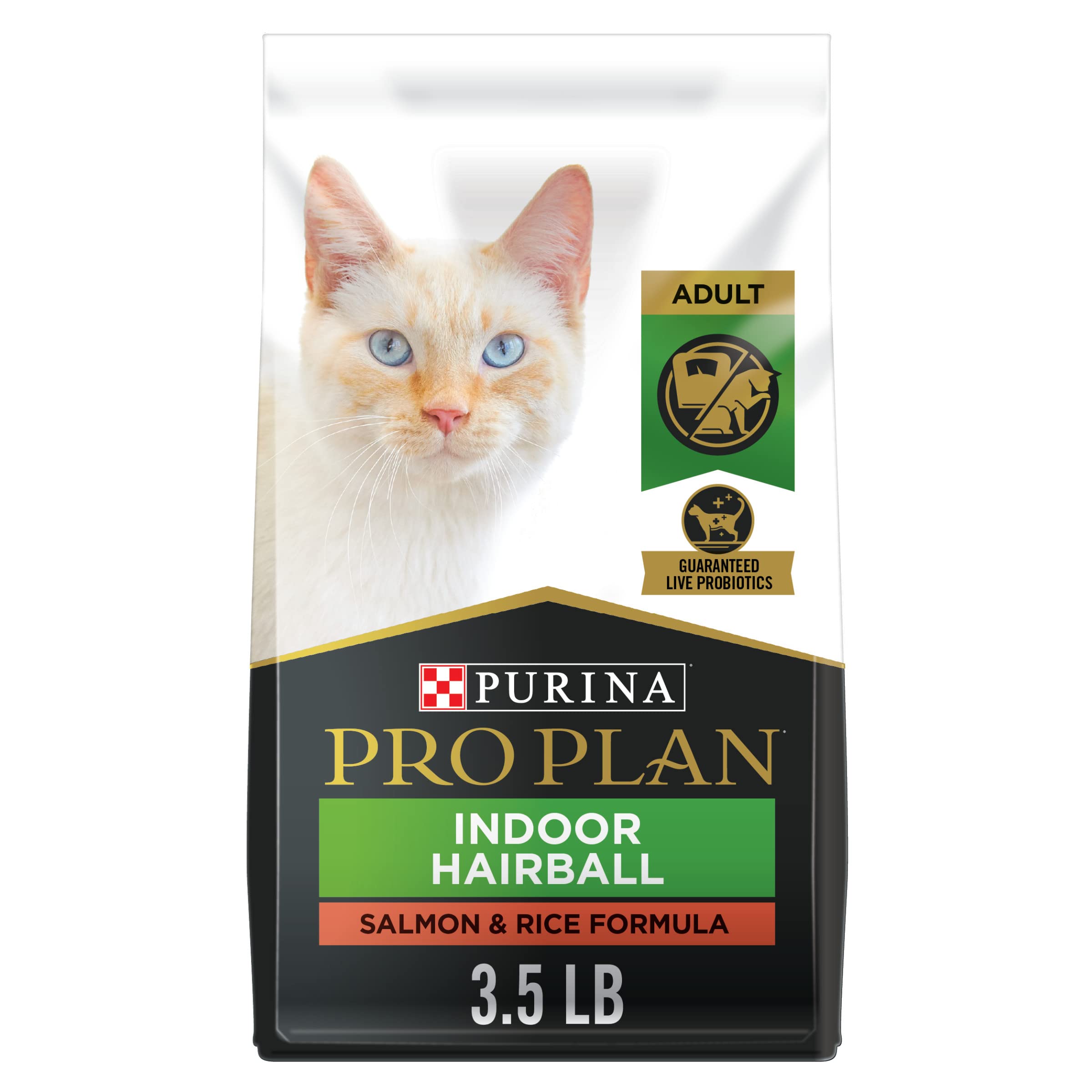 Purina Pro Plan Hairball Management, Indoor Cat Food, Salmon and Rice Formula - 3.5 lb. Bag