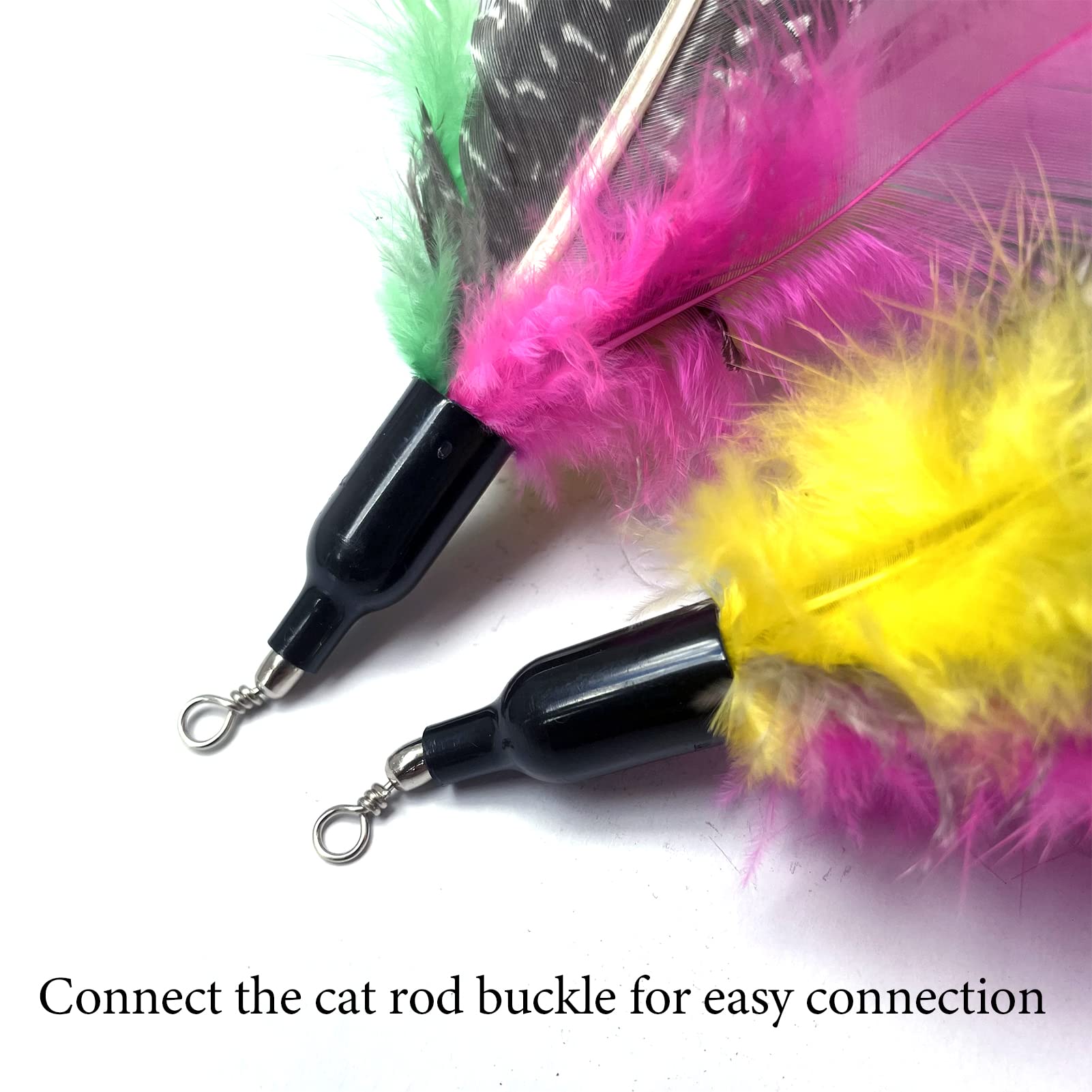 AcceLeah Cat Toy Replacement Feathers Cat Toy Wand Refills, Natural Bird Feathers Refill, Cat Feather Toy Replacement for Cat Wa