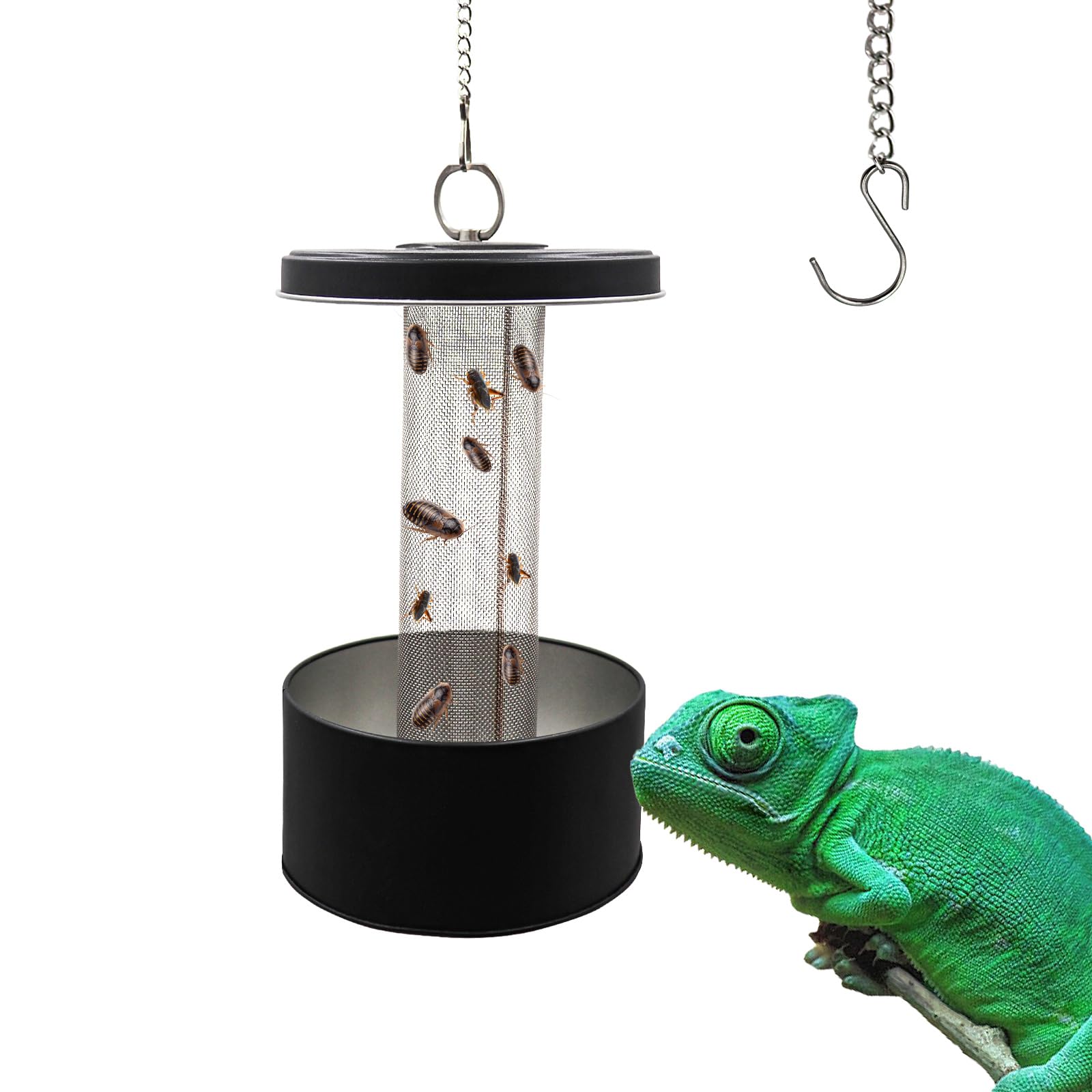 Chameleon Food Bowl, Lizard Feeder, Reptile Food Cup, Chameleon Cage Accessories, Dubia Roaches Mealworms Superworms Organizer w