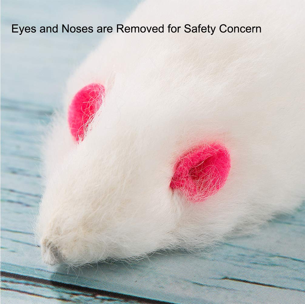 Yangbaga Fur Mice Rattle 14 Pack, Cat Toys Rainbow Mice For Cats And Kittens (14 Pcs Blk&Wht)