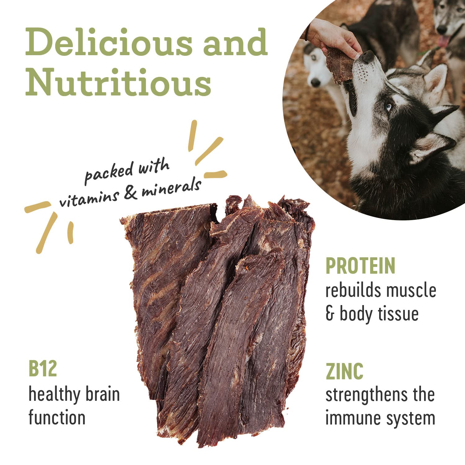 Farm Hounds - Beef Jerky - Premium Natural Jerky for Dogs - Made from 100% Humanely Raised Cattle - Break-to-Size - Great for Tr