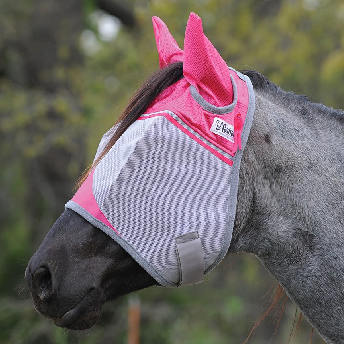 Cashel Crusader Fly Mask for Charity, Standard with Ears (Pink, Warmblood)
