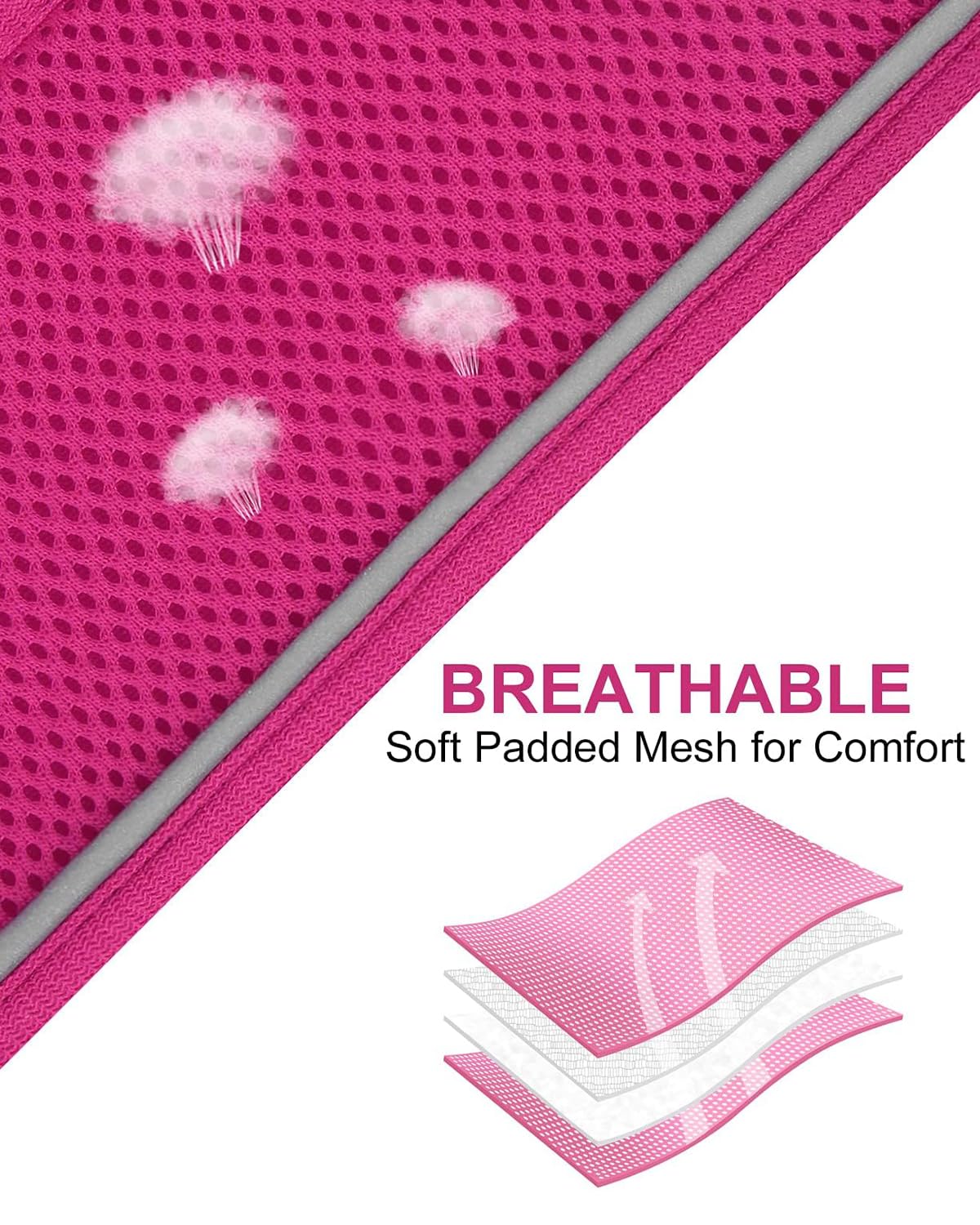 Joytale Small Dog Harness, Breathable Mesh Step-In Vest, Reflective Soft Padded Harnesses Small Sized Dog For Walking, Hot Pink,