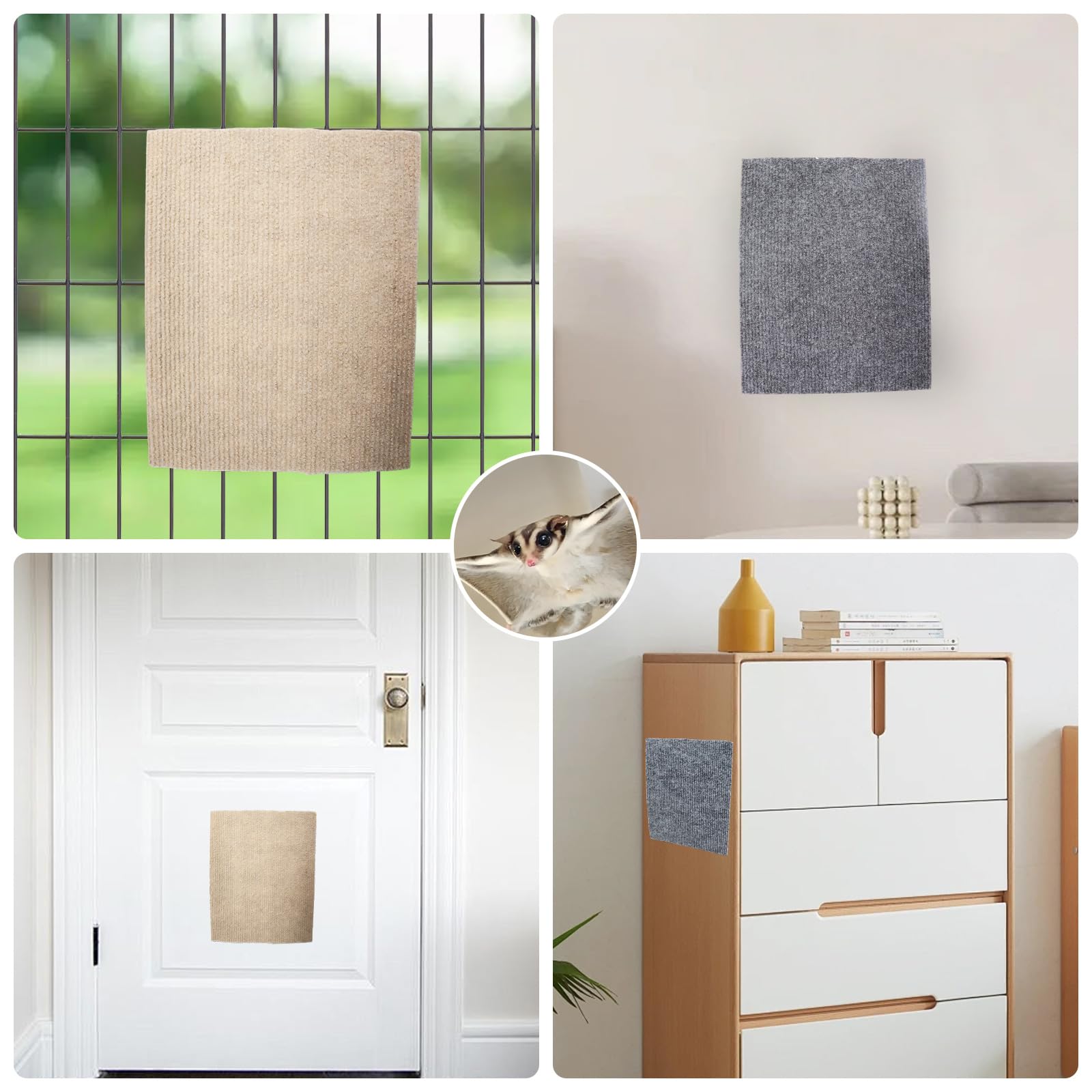 Sugar Glider Cage Accessories, 6 Pack Sugar Glider Climbing Felt Mat, Sugar Glider Toys, Sugar Glider Enrichment Toys For Sharpe