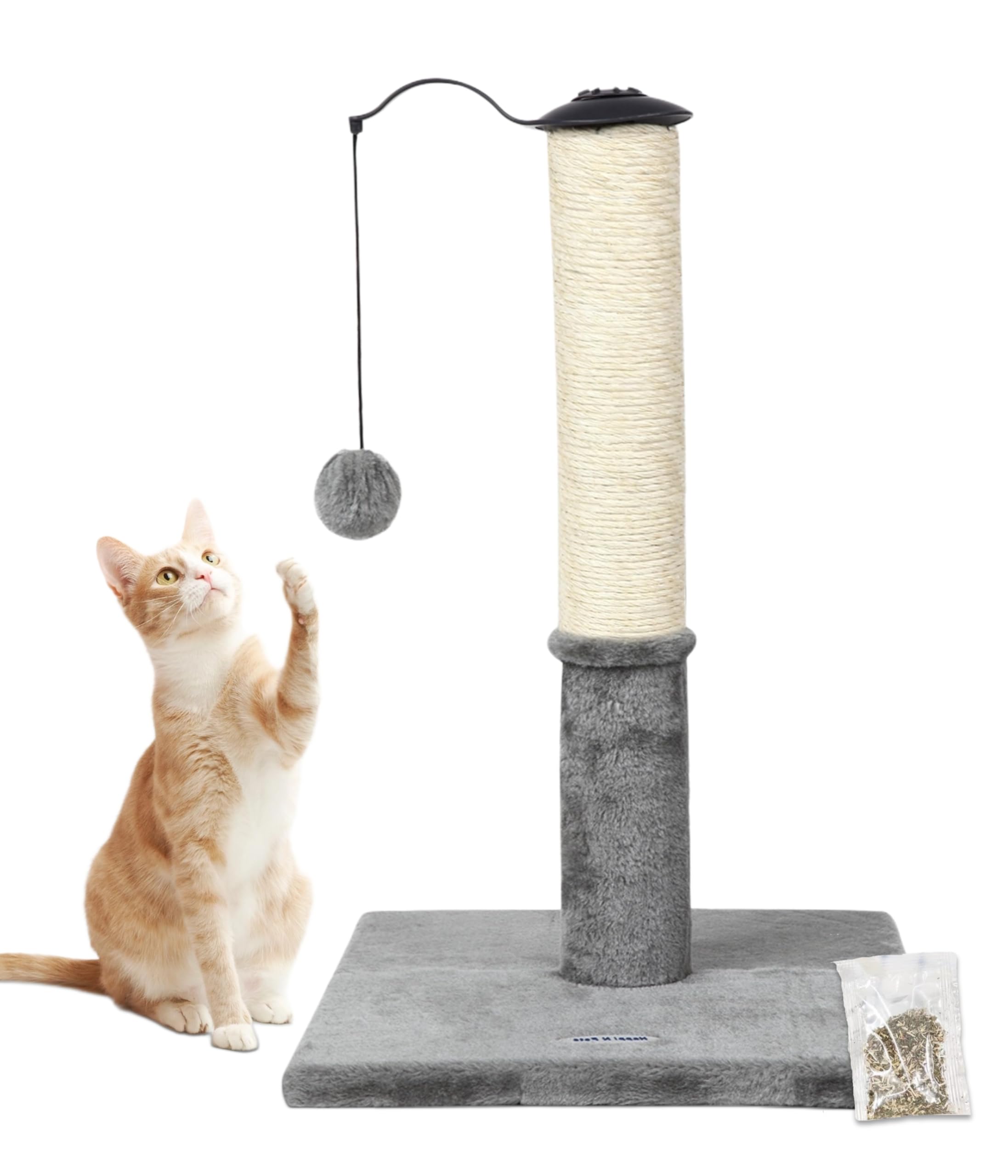 Happi N Pets 22 Cat Scratching Posts for Indoor Cats, Carpet Cat Scratch Post, Sisal Cat Scratcher, Cat Post with Rotatable Hang