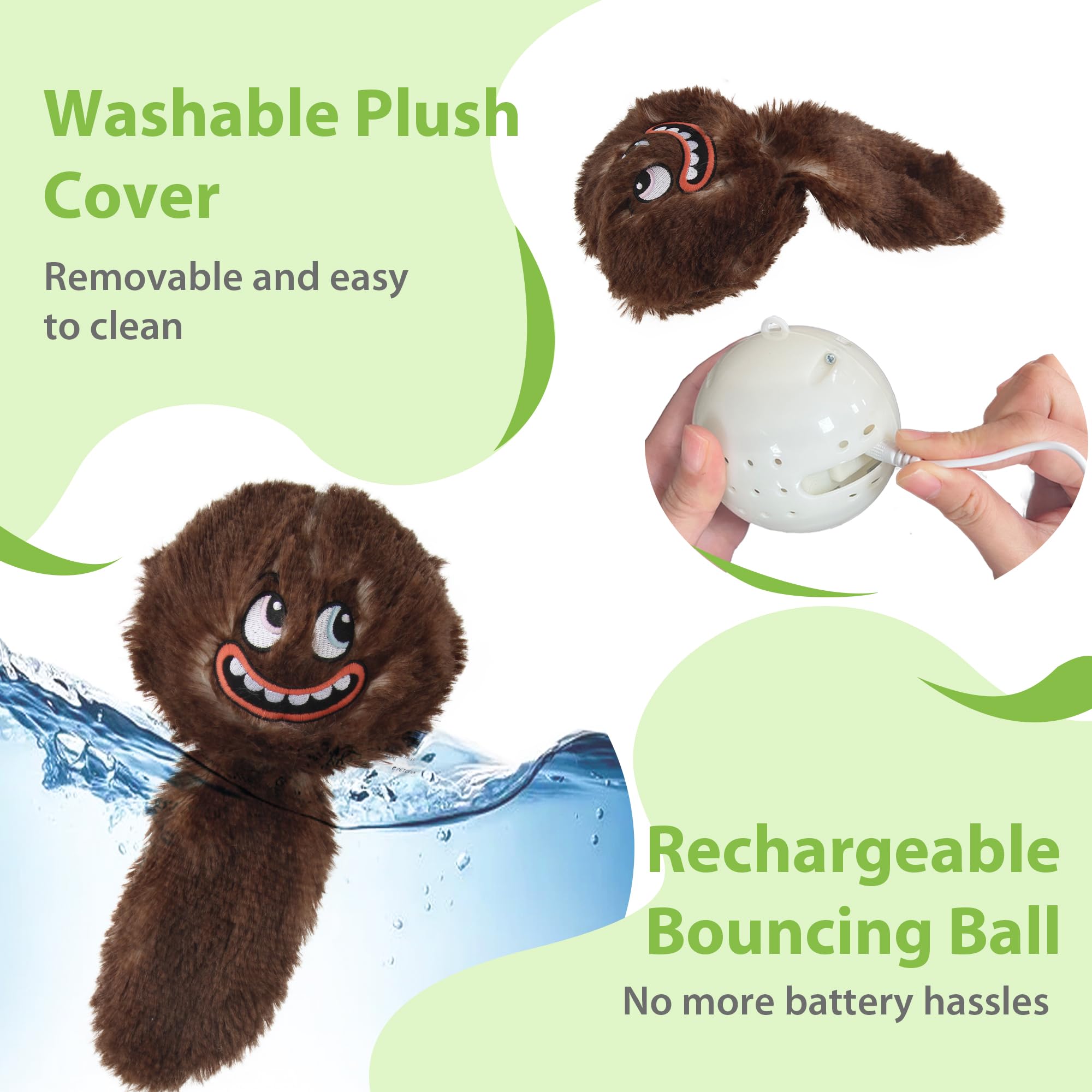 Petgeek Interactive Dog Ball, Squeaky Dog Toys With Music And Recording, Rechargeable Vibrating Dog Ball For Small/Medium/Large