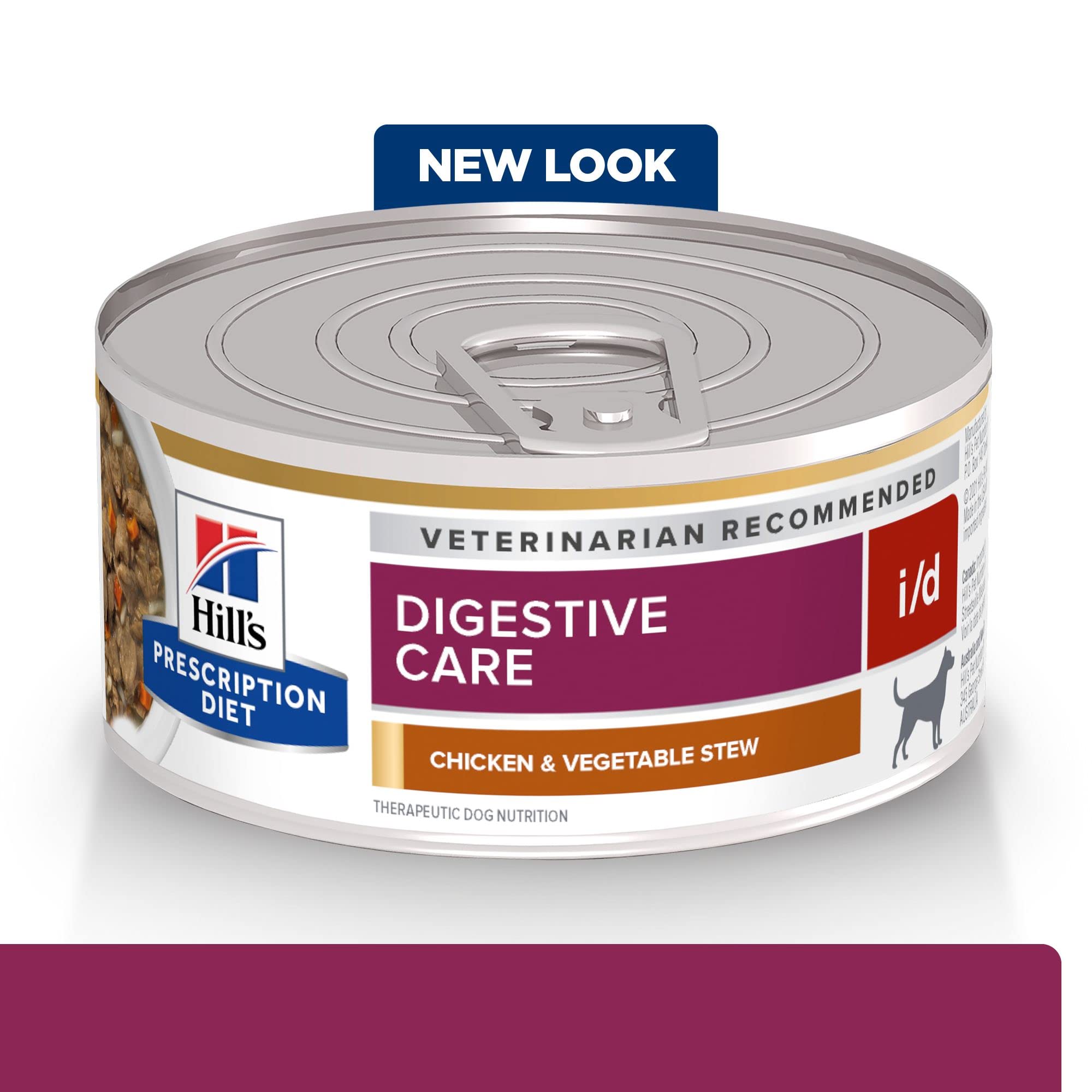 Hills Prescription Diet i/d Digestive Care Chicken & Vegetable Stew Canned Dog Food, Veterinary Diet, 5.5 oz., 24-Pack Wet Food