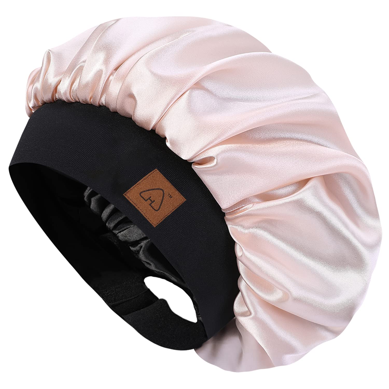 HAT HUT Satin Bonnet Silk Bonnet Sleep cap for Women Hair Bonnet for curly Natural Hair Sleeping Adjustable Wide Band Double Lay