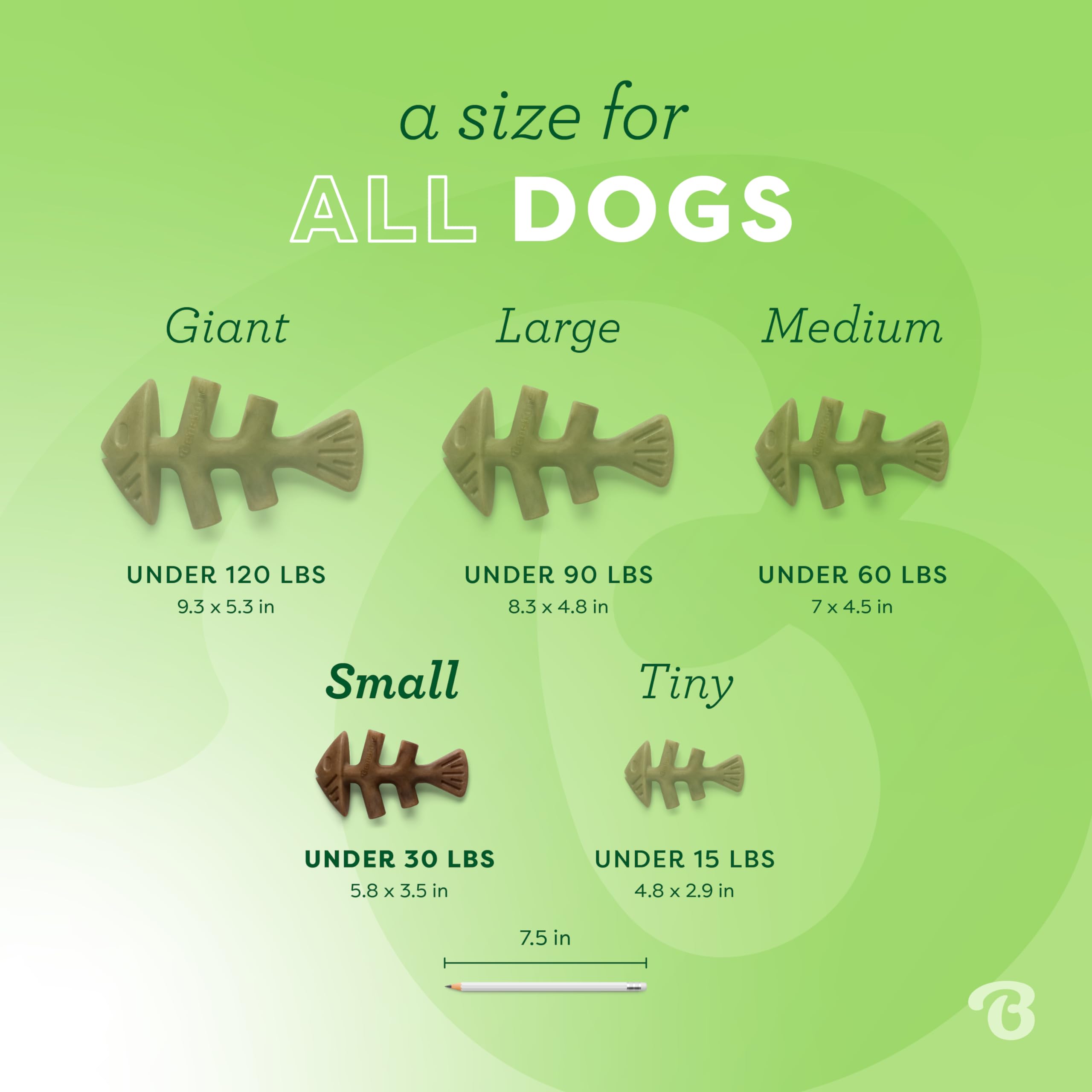 Benebone Fishbone Durable Dog Chew Toy For Aggressive Chewers, Real Fish, Made In Usa, Small