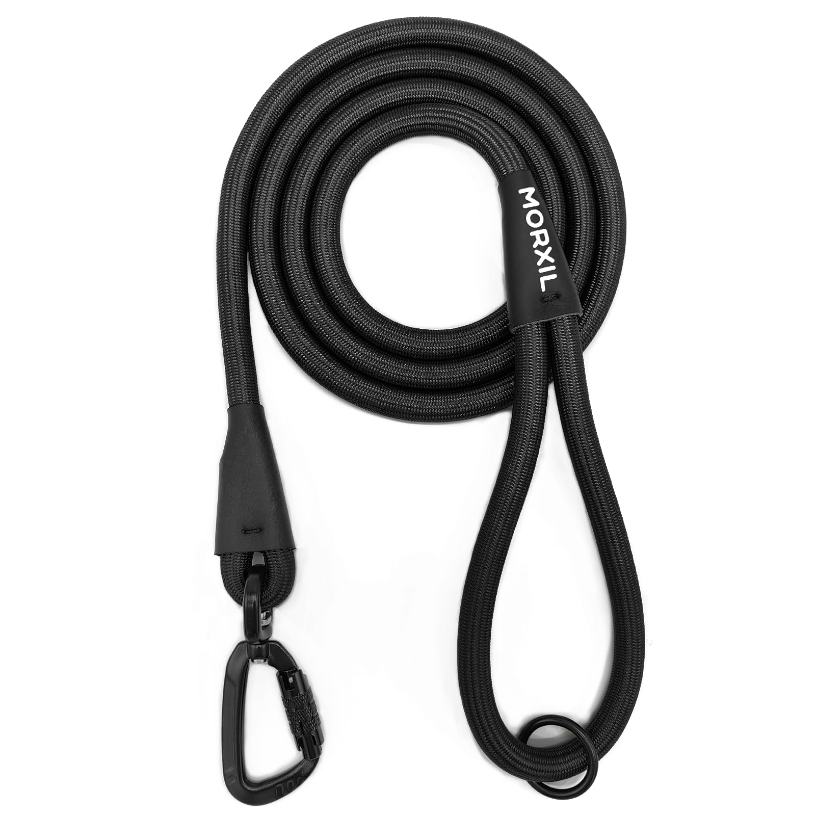 MORXIL Rope Dog Leash, 4 ft Heavy Duty Dog Leash with Aviation Aluminum Auto Locking Carabiner, Strong Nylon Dog Lead for Small,