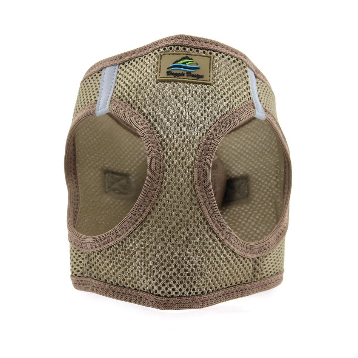 Doggie Design No Choke Dog Harness - Simple Step-In And Go Dog Vest For Small, Medium, And Large Breeds - Breathable Mesh Polyester Pet Harness - Fossil Brown - Xl