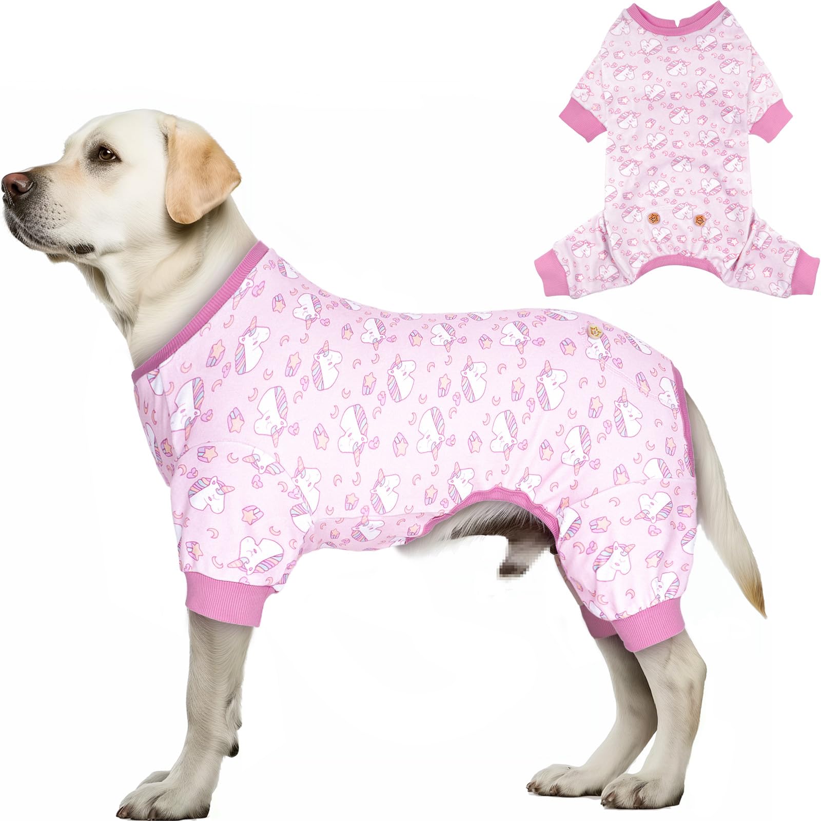 Kyeese Dog Pajamas For Large Dogs Unicorn Soft Material Stretchable Dog Pajamas Onesie Pet Pjs For Fall Winter