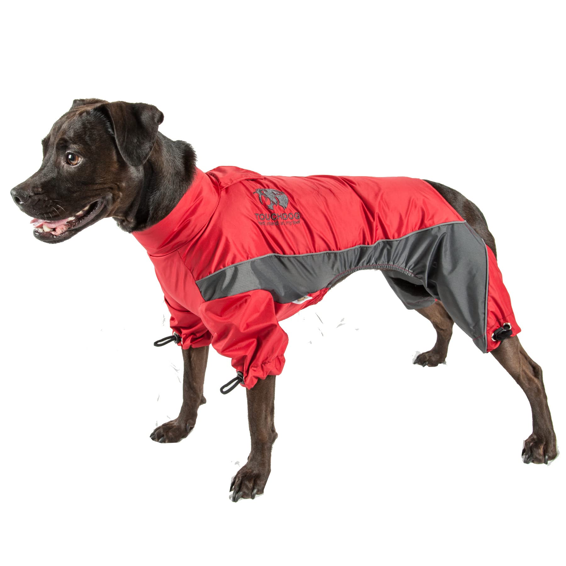 TOUCHDOG Quantum-Ice Full Body Bodied Adjustable and 3M Reflective Pet Dog Coat Jacket w/ Blackshark Technology, Medium, Red,