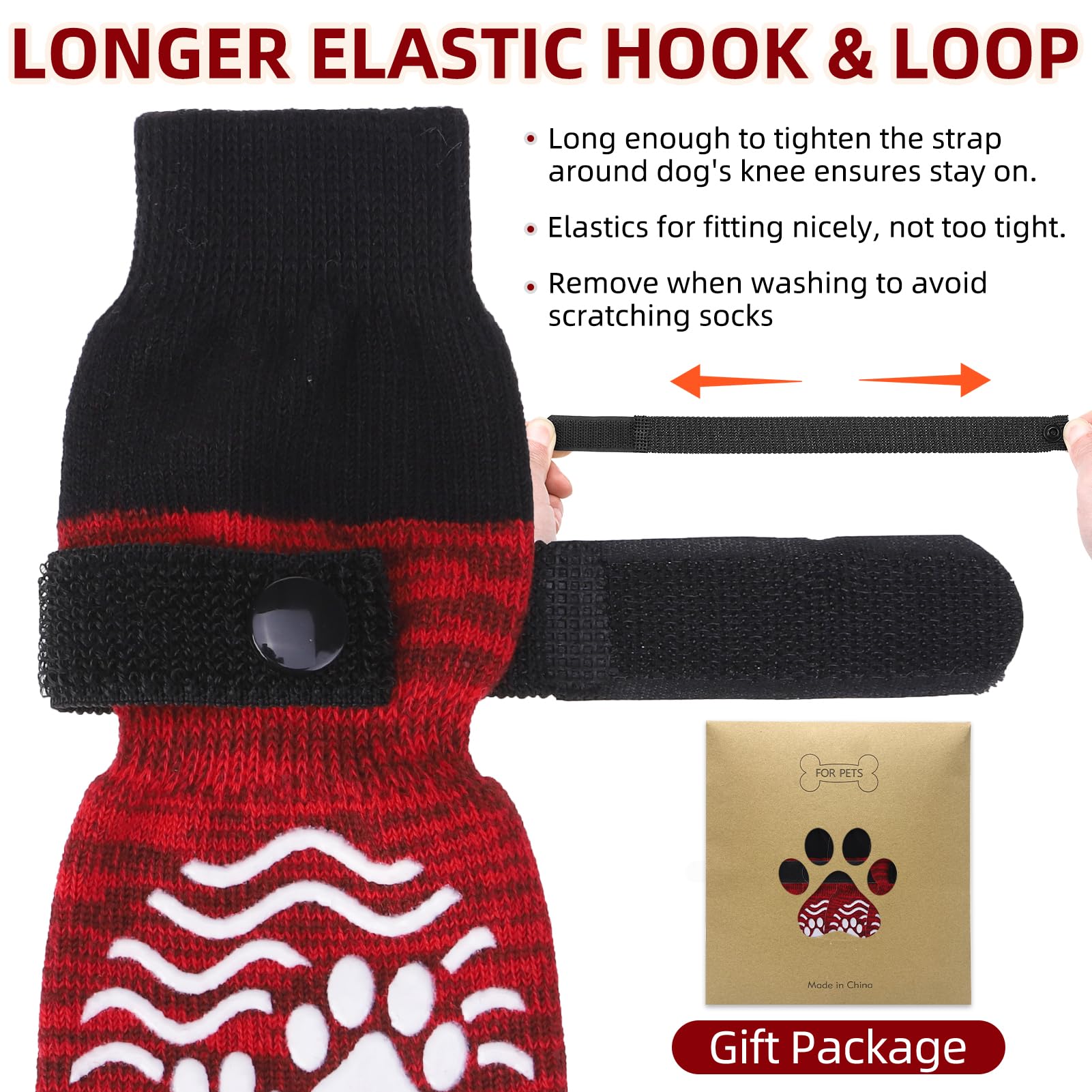 PUPTECK Anti Slip Dog Socks, Shoes with Grippers to Prevent Licking Hardwood Floors Traction, Rubber Boots & Paw Protectors, Sen