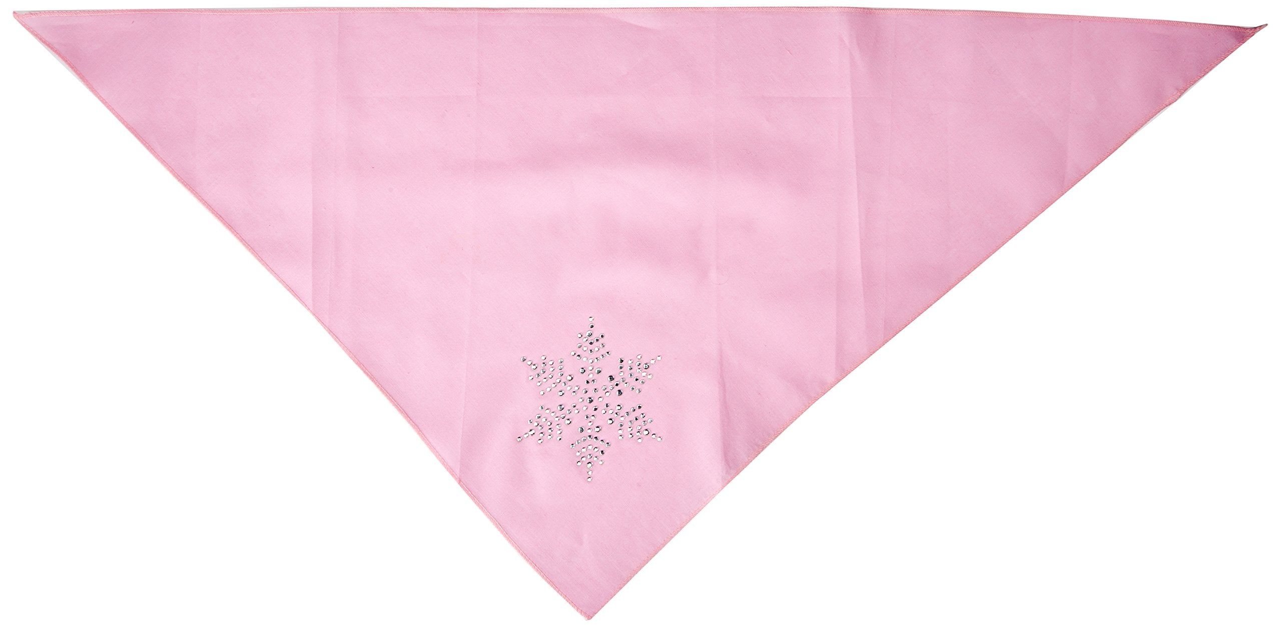 Christmas Pet and Dog Bandana Rhinestone, "Snowflake" Light Pink Large