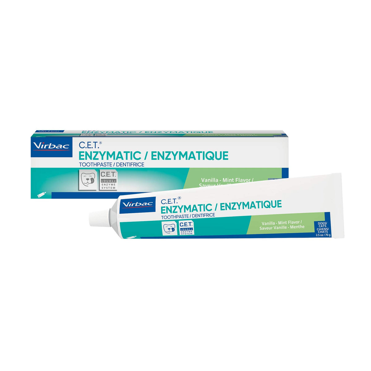 Virbac C.E.T. Enzymatic Toothpaste Eliminates Bad Breath By Removing Plaque And Tartar Buildup Best Pet Dental Care Toothpaste Vanilla Mint Flavor 2.5 Oz Tube