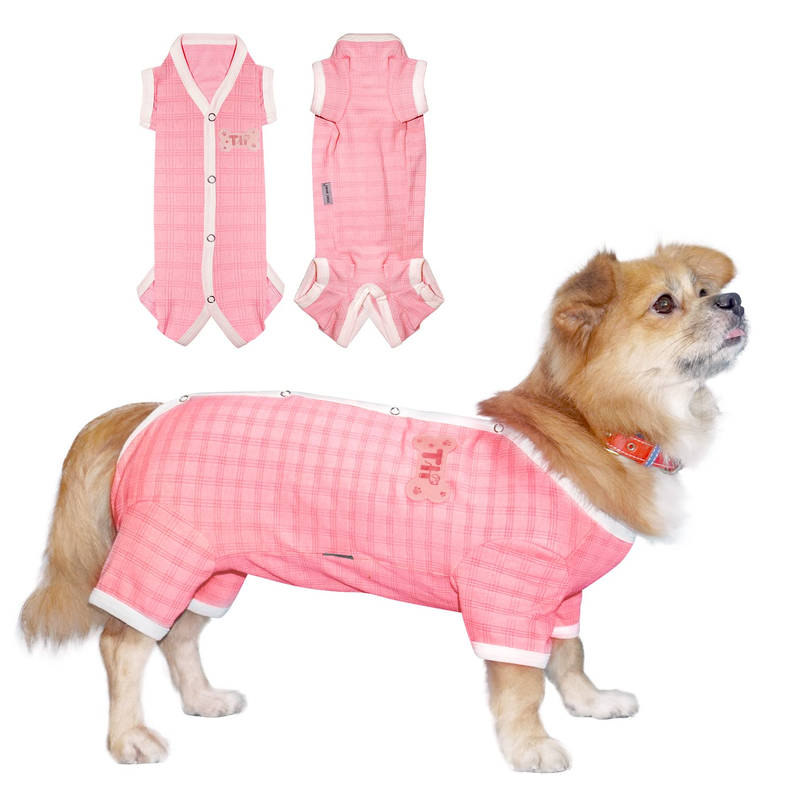 Tony Hoby Dog Pajamas, Dog Jumpsuit, Dog Recovery Suit After Surgery For Small Medium Dog (Pink, Girl, Xs)