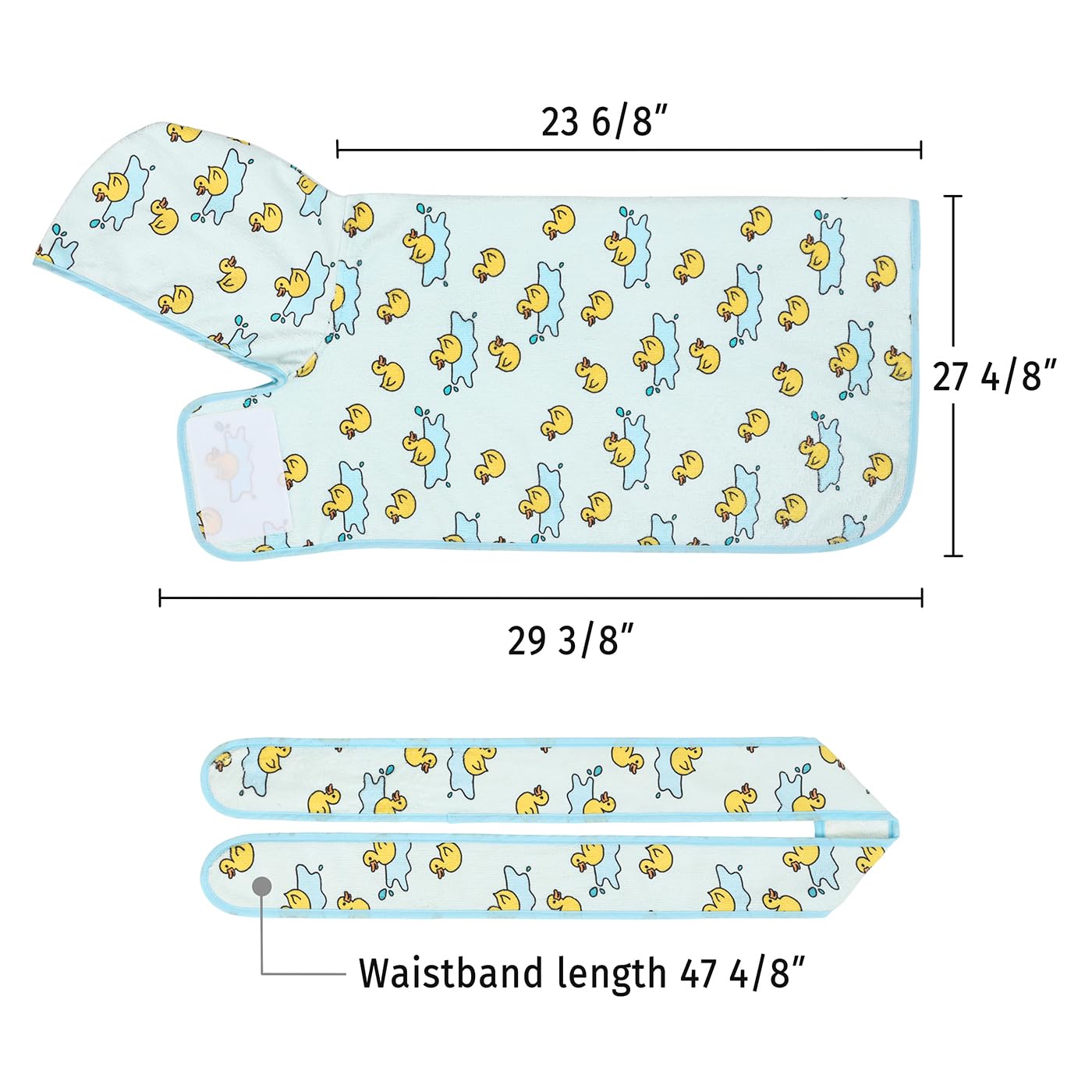 Hde Dog Bathrobe Super Absorbent Quick Drying Towel With Hood For All Dog Breeds Sizes S-Xxl - Rubber Duck Puddles - L