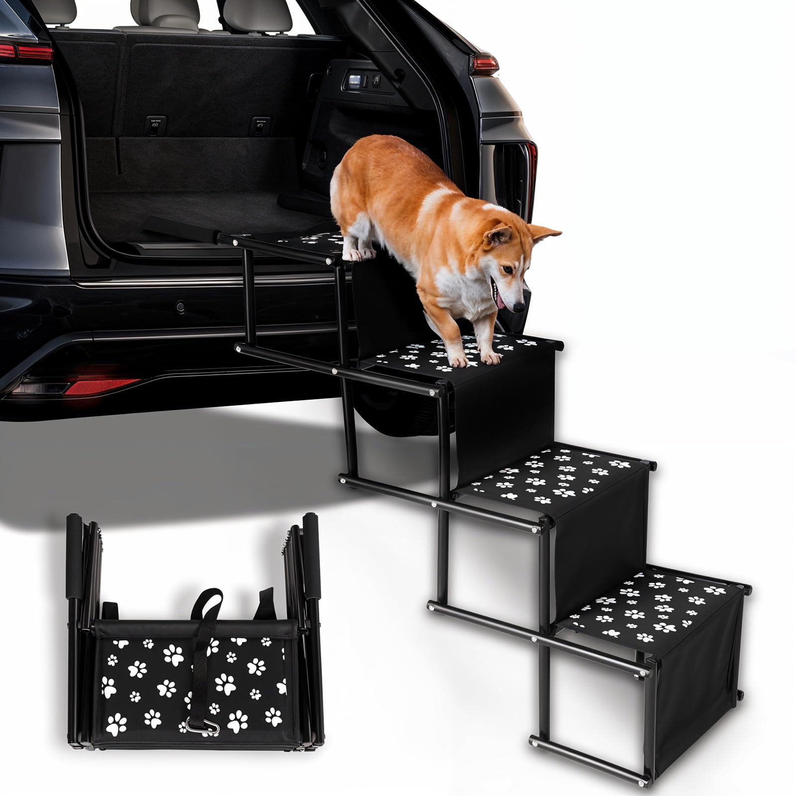 Sepnine Dog Car Stair For Car, Foldable Dog Ramp For Large Dogs