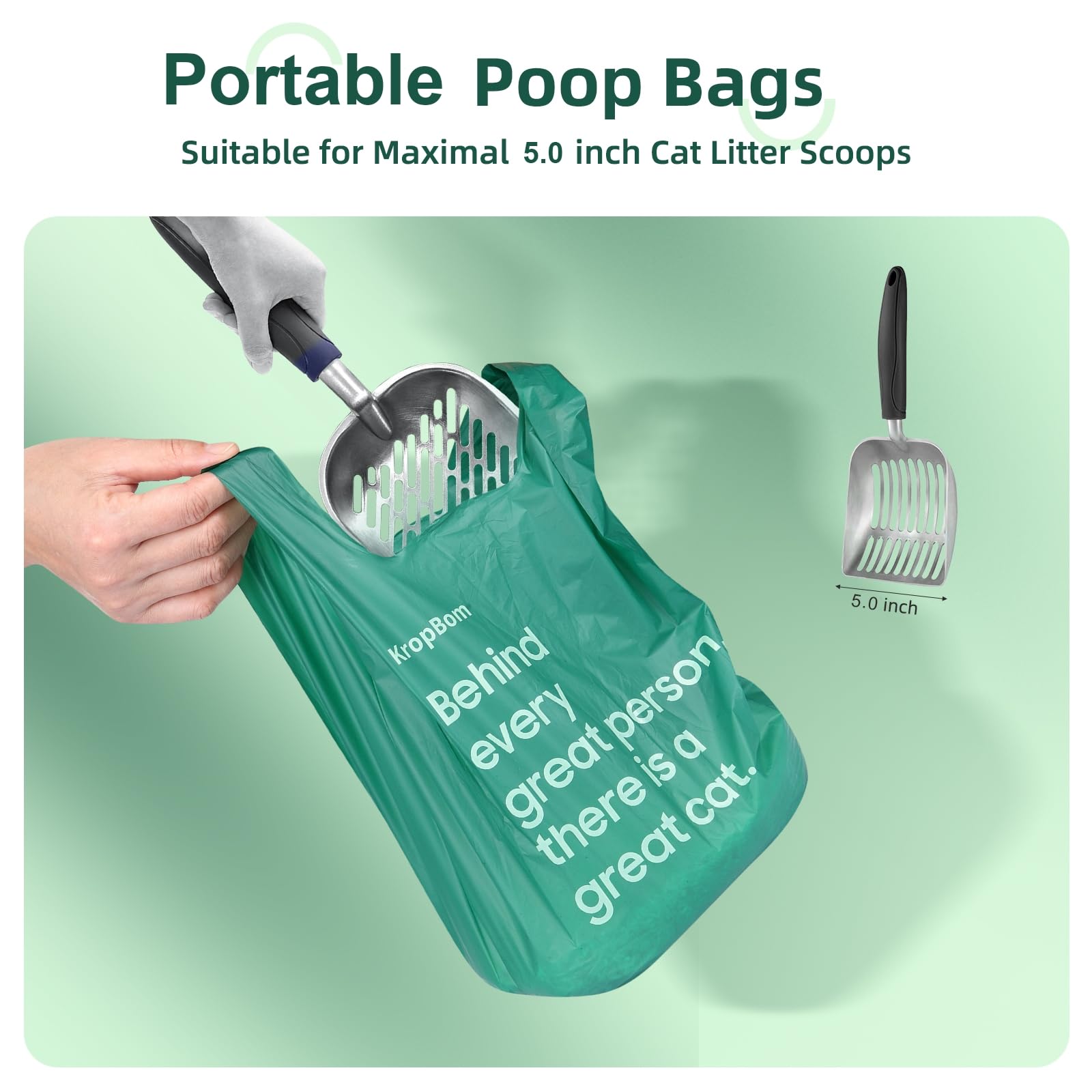 125 Count Cat Poop Bags With Handles, Disposal Litter Bags For Pet Poop, Extra-Thick Kitty Cat Waste Bags Easy Tie Leak-Proof St