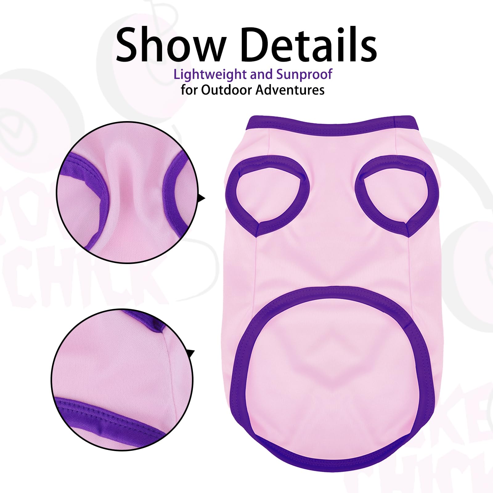 Color-Blocked Dog Tank Top With Playful Heat Transfer Designs - Lightweight Polyester Shirt For Small,Mediumdogs, Perfect For Ca