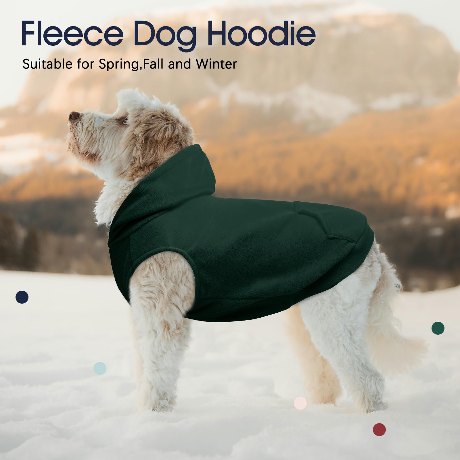 Iecoii Dog Hoodie,Polar Fleece Dog Sweatshirt Christmas Dog Sweater With Hood,Warm Dog Sweater For Medium Dog Boy Girl,Sleeveles