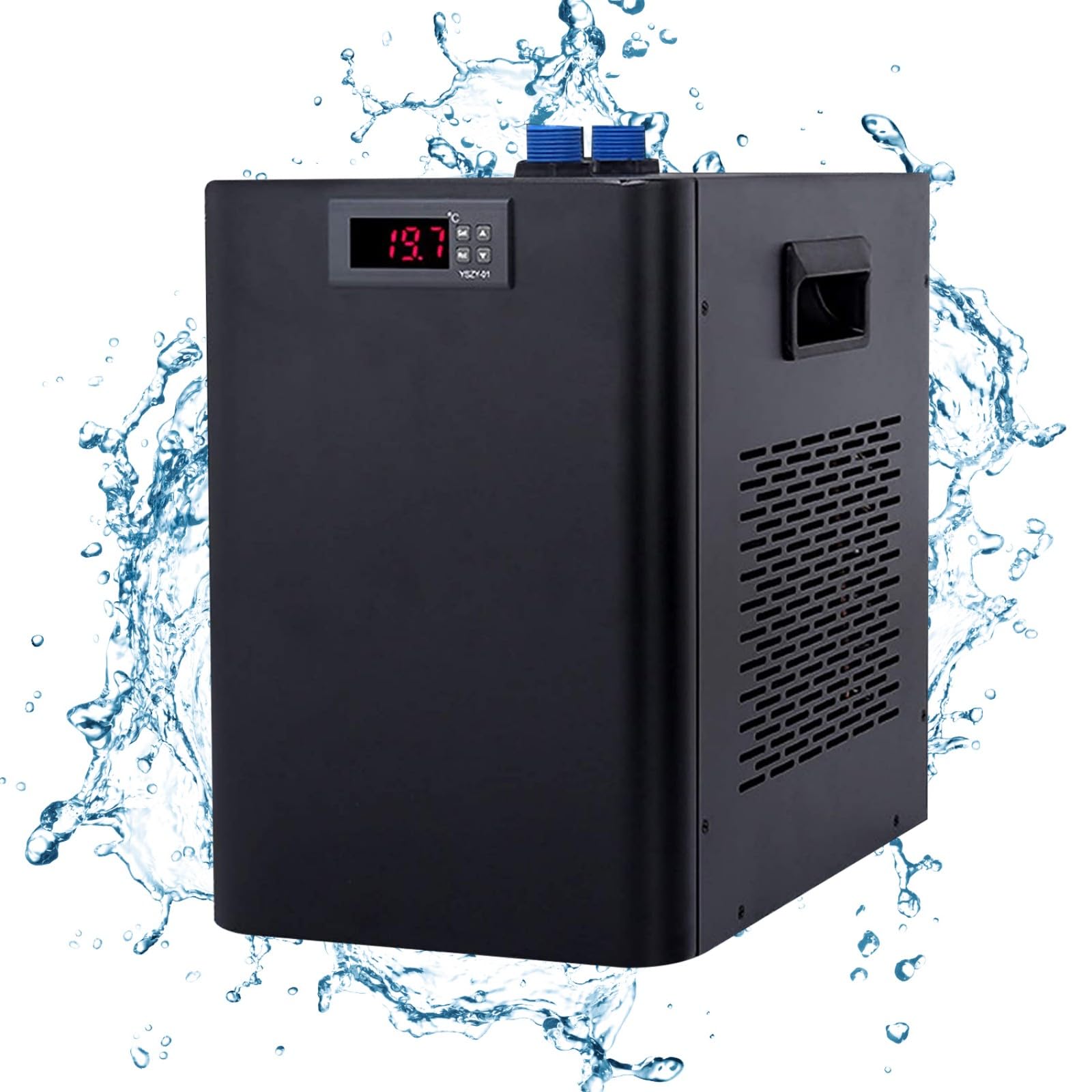 Cbhfmljd 110V 60HZ Quiet Aquarium Chiller, 42Gal 1/10 HP Water Cooler Refrigeration Compressor Home Use Fish Coral Shrimp with P