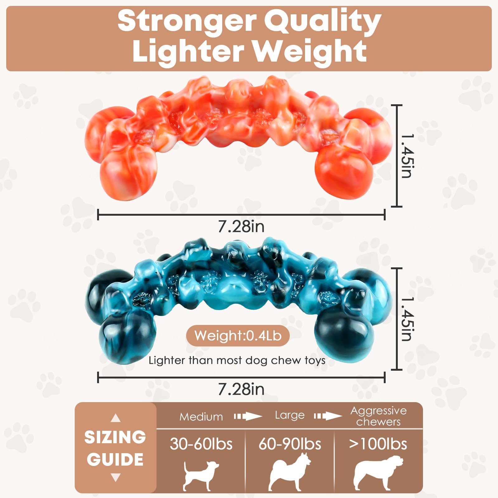 Wowbala 2 Pack Large Dog Chew Toys For Aggressive Chewers - Tough Dog Toys To Keep Them Busy Indestructible Super Chewer For Medium, Large Breed