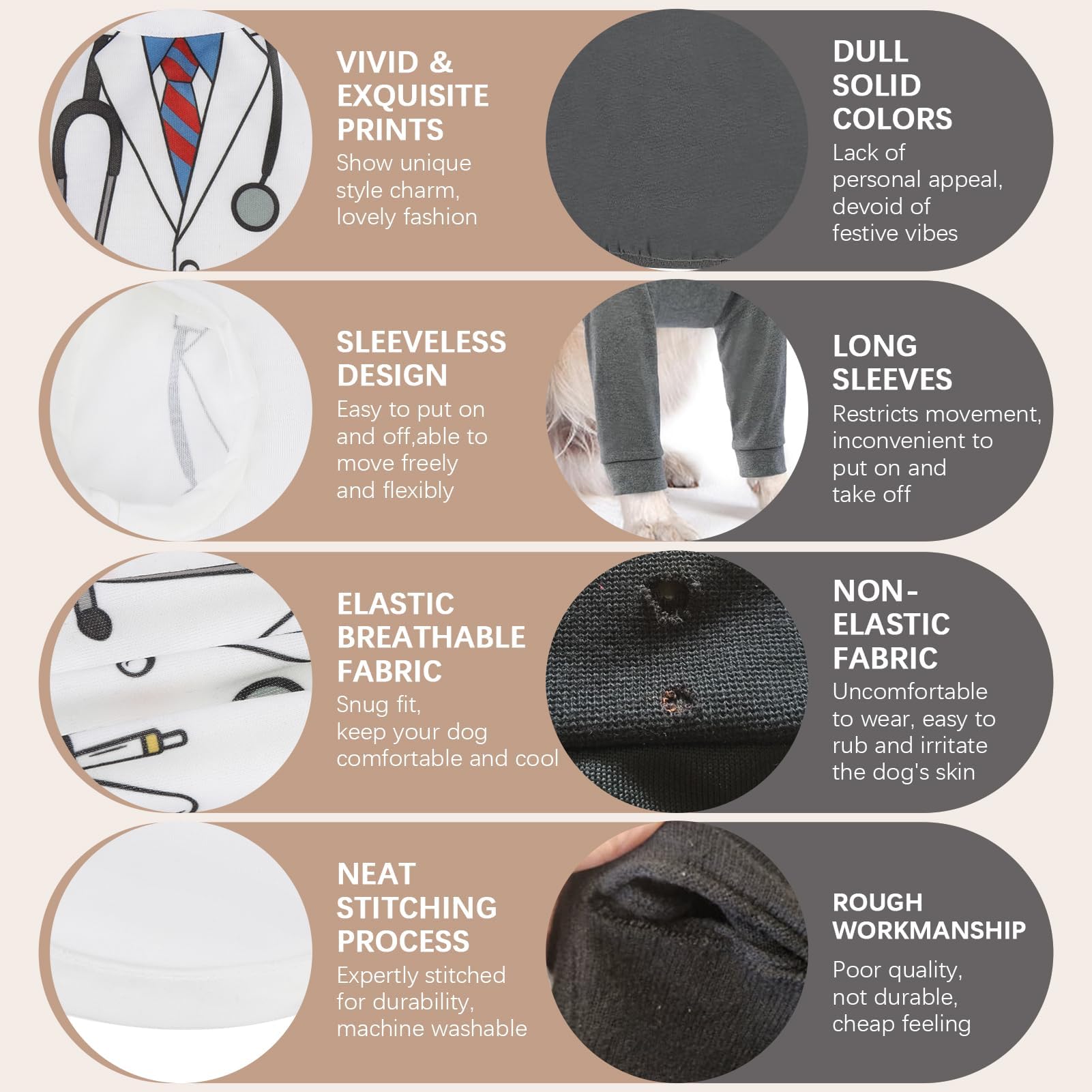 Bingpet Dog Shirt - Doctor Costume Print, Lightweight Dog Tank Top, Soft Breathable Puppy Sweatshirt(Chest Girth 20In)