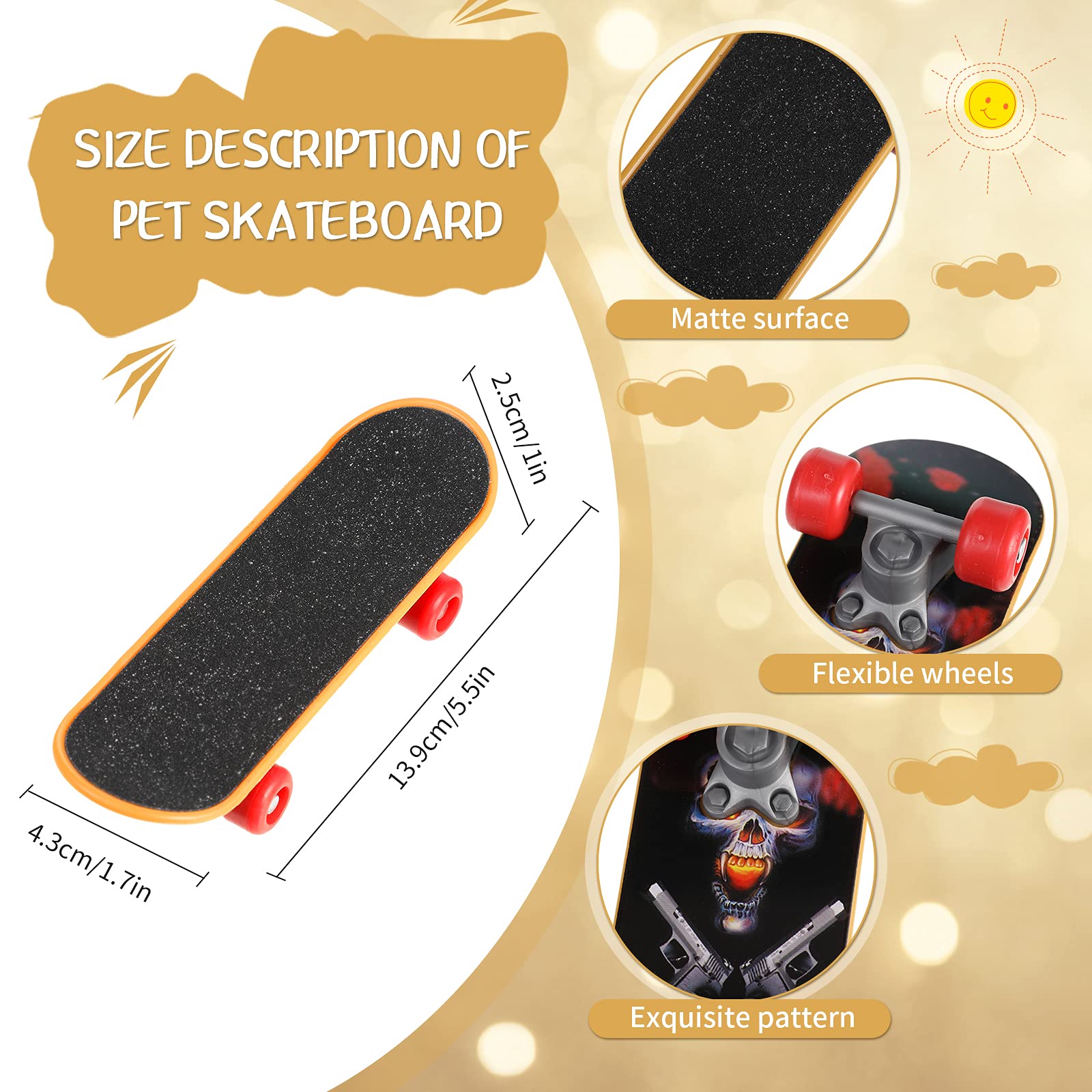 Frienda 4 Pieces Bearded Dragon Accessories Toy Set Bearded Dragon Funny Toy Lizard Helmet Hat And Mini Skateboard For Lizard Bearded Dragon Turtle Hamster Parrot Reptile Small Animals Pets