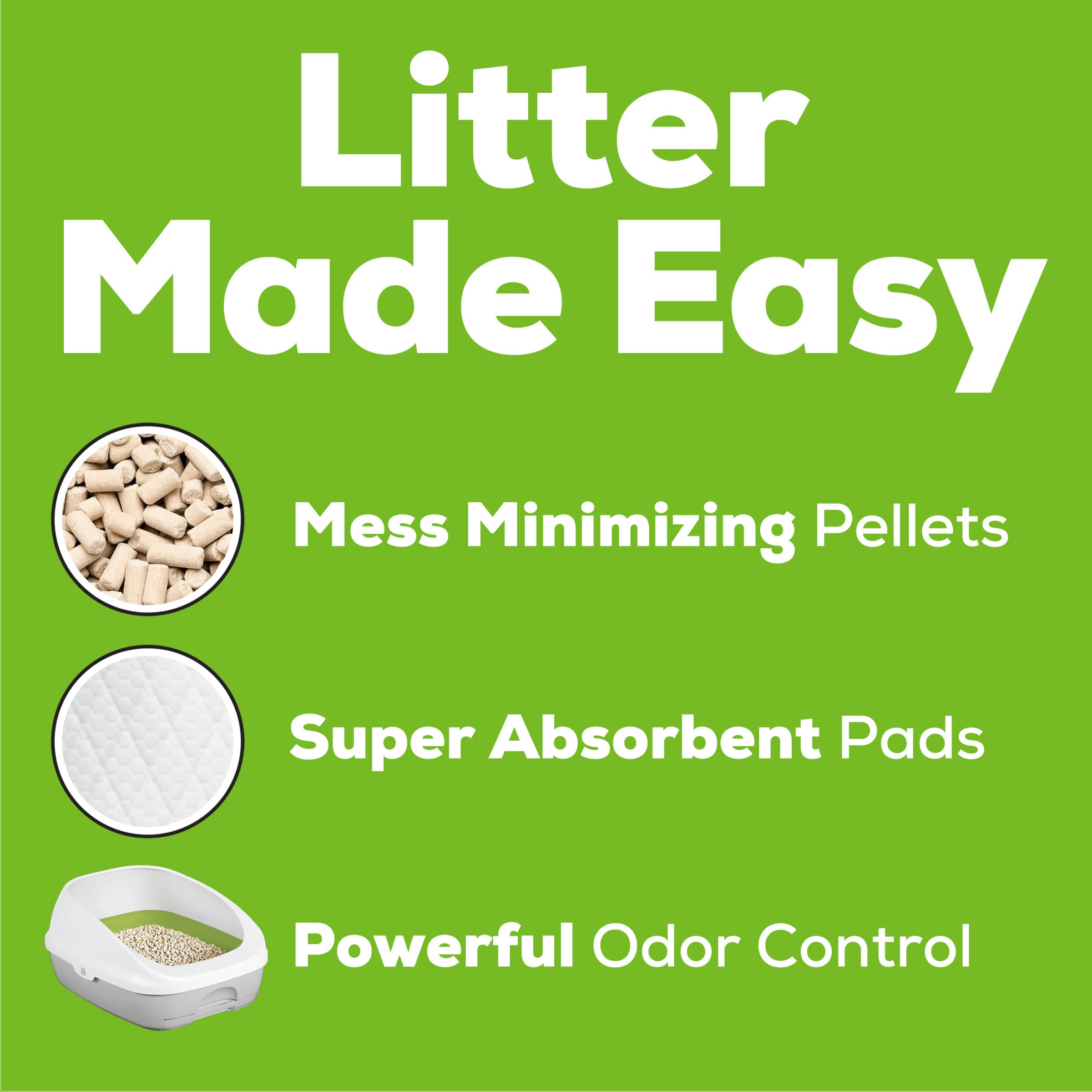 Tidy Cats BREEZE Litter Box System Starter Kit, 7.8 lb, Green, Model 00070230127334, Includes Litter Pellets & Pads