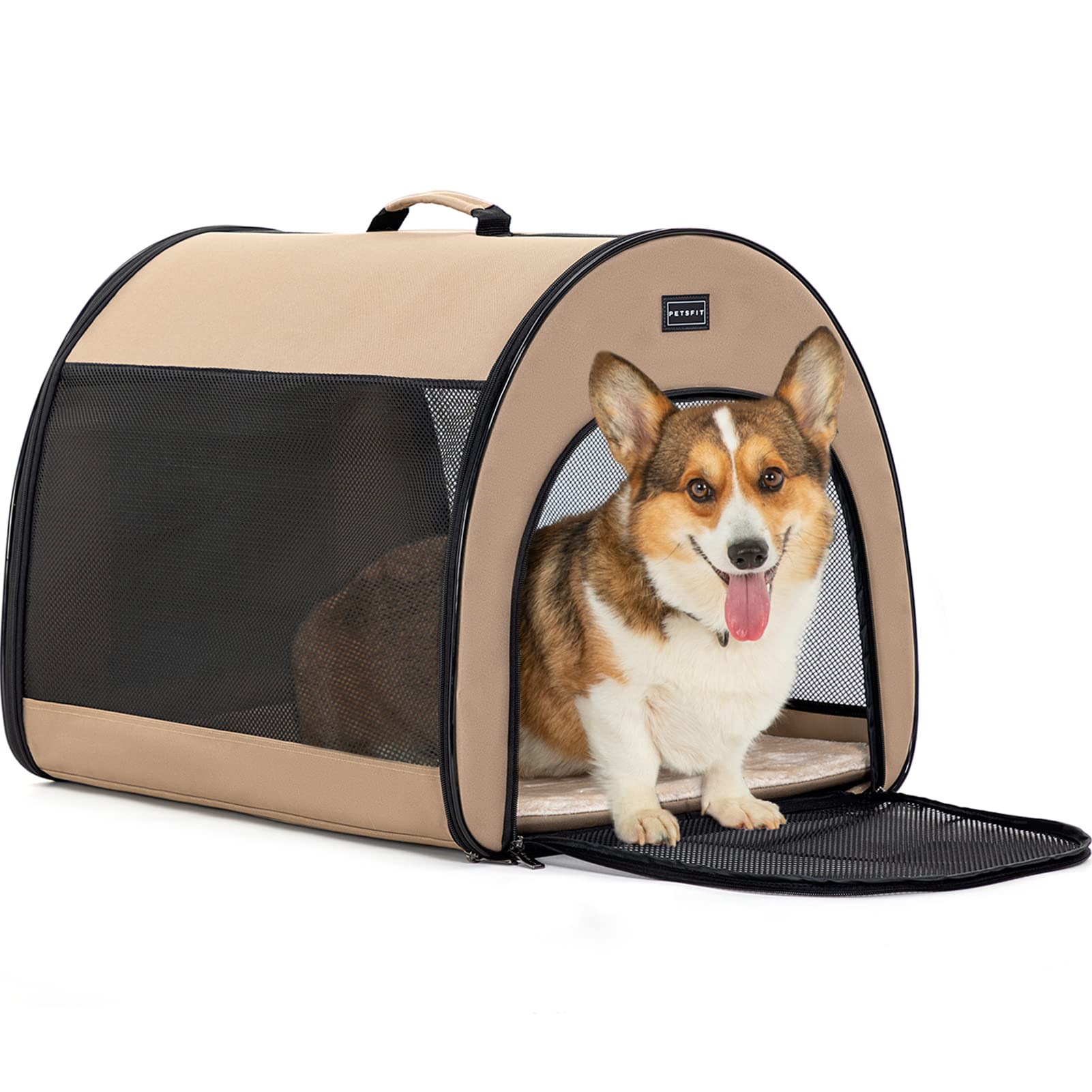 Petsfit Soft Dog Crate, Dog Travel Crate - 26.5 Inch Lightweight, Roomy, Easy To Set Up, Portable Pop Up Dog Carrier With Thick 