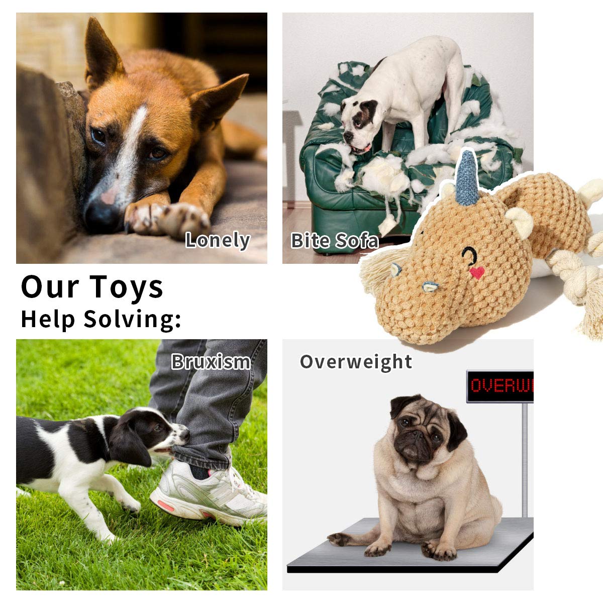 Sedioso Large Dog Toys, Cute Squeaky Dog Toy, Stuffed Animal Plush Toys For Puppies, Durable Dog Chew Toy For Small,Middle,Large