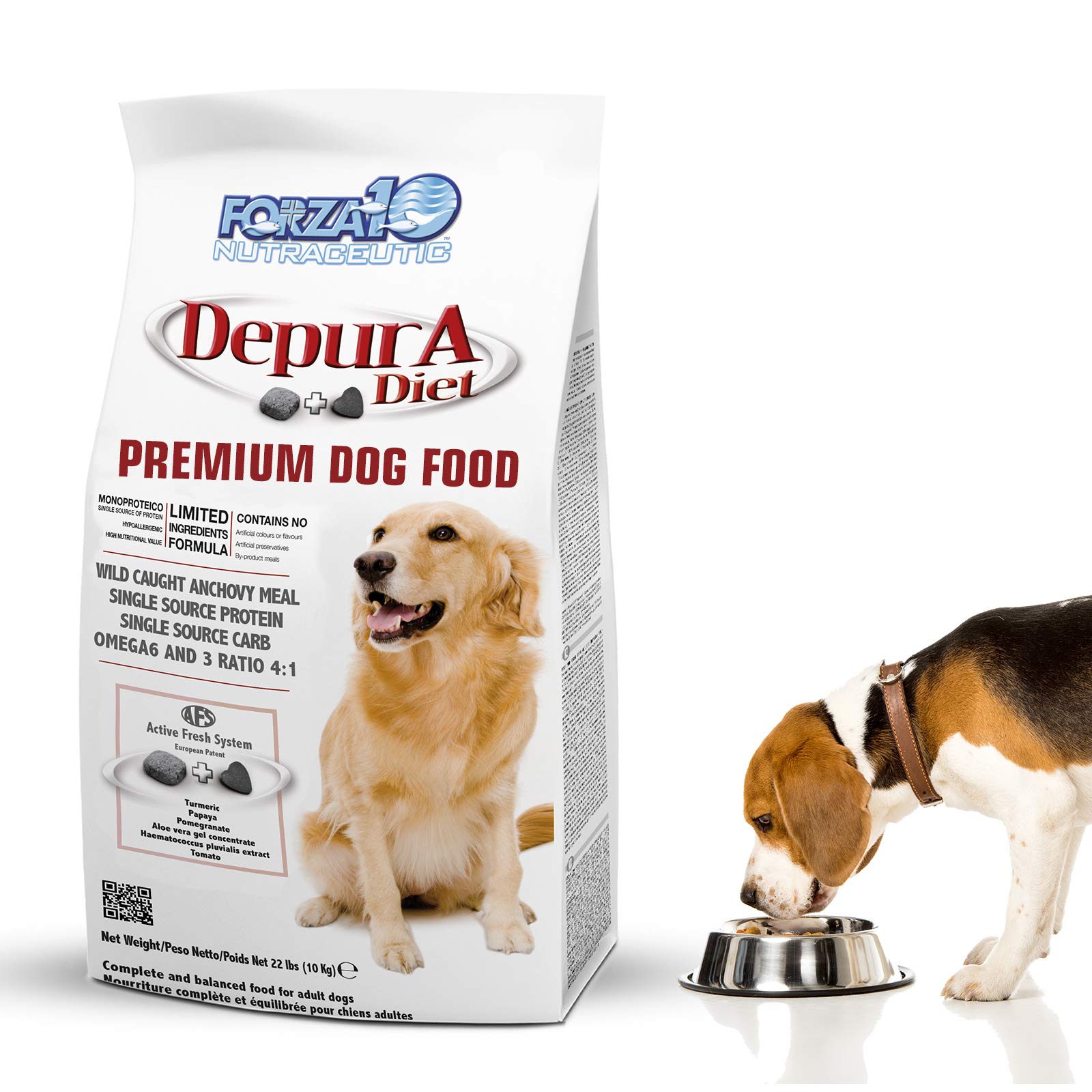 Forza10 Active Depura Daily Life Protection Dry Dog Food, 25 Pounds, Limited Ingredient Gluten Free All Natural Ingredients Omeg
