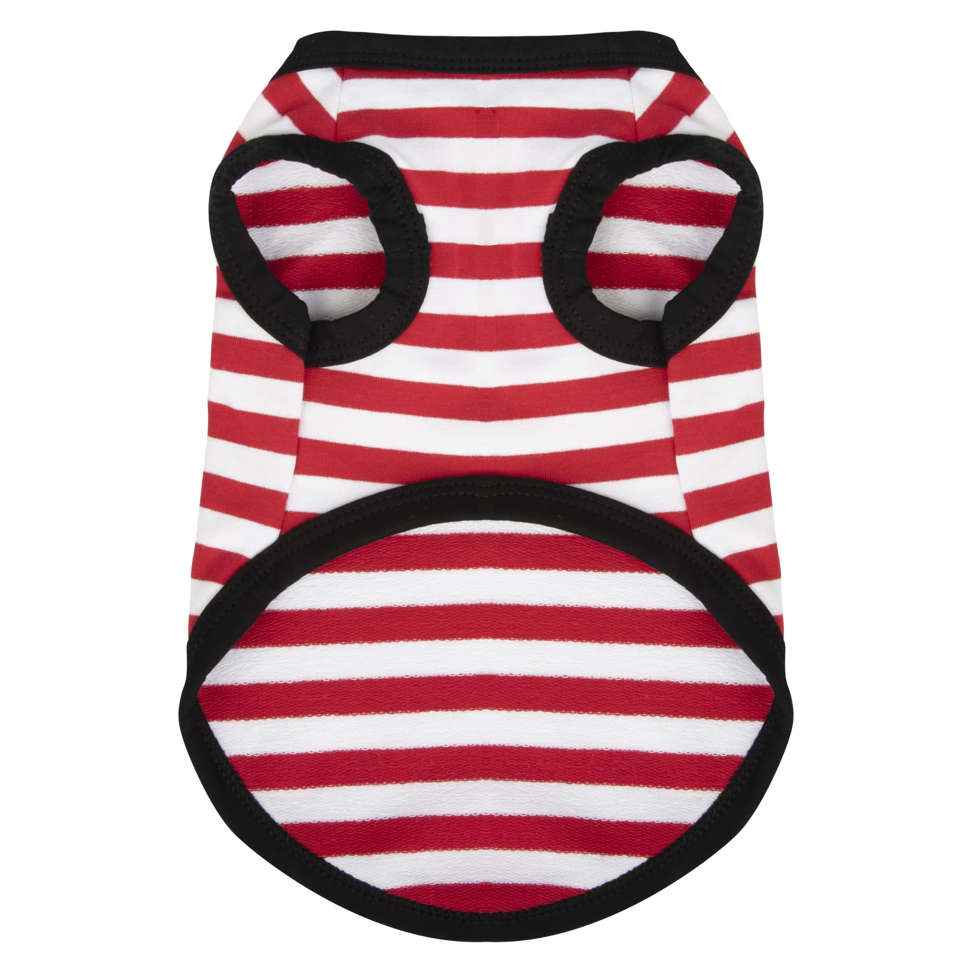 Paiaite Dog Striped Sleeveless Tank Top - Colorful Cotton Pet Apparel For Small & Medium Dogs In Happy Red