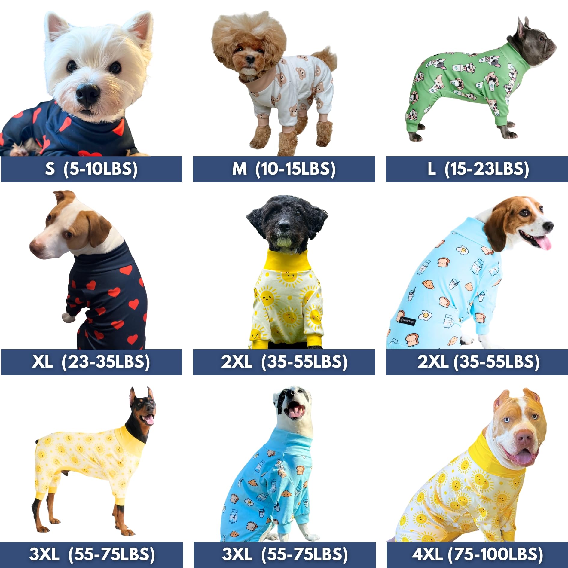 Spark Paws Dog Pajama, Ultra-Soft And 4-Way Stretch, Recovery-Suit Pj Onesie For Small, Medium And Large Breeds - Planets - M
