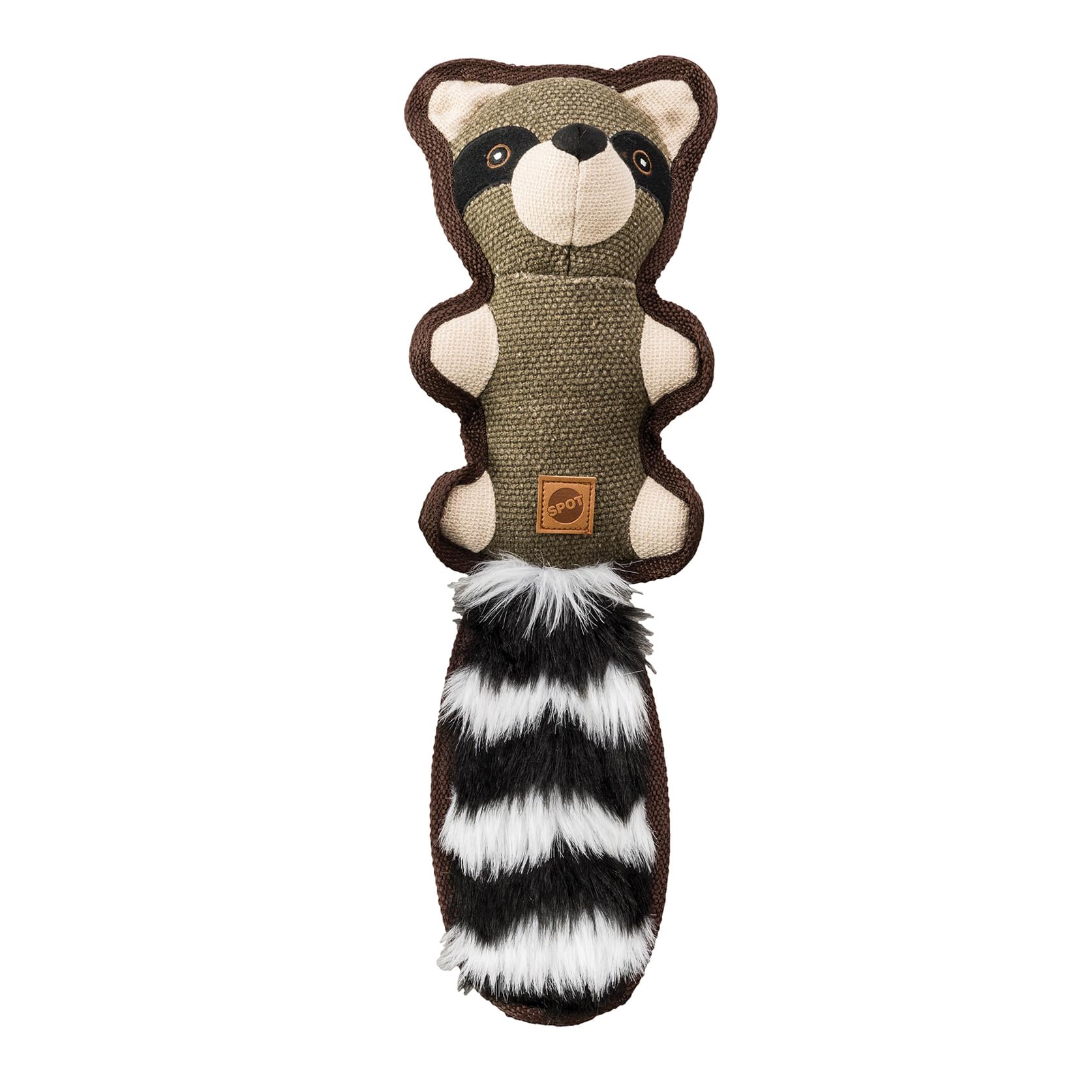 Spot Dura-Fused Hemp Friends - Dog Toy Made With Hemp Material, Fused With Tricot For Durablity, With Furry Plush Tail And Squeaker, Great For Light To Moderate Chewers - 18' Assorted Styles, 1 Piece