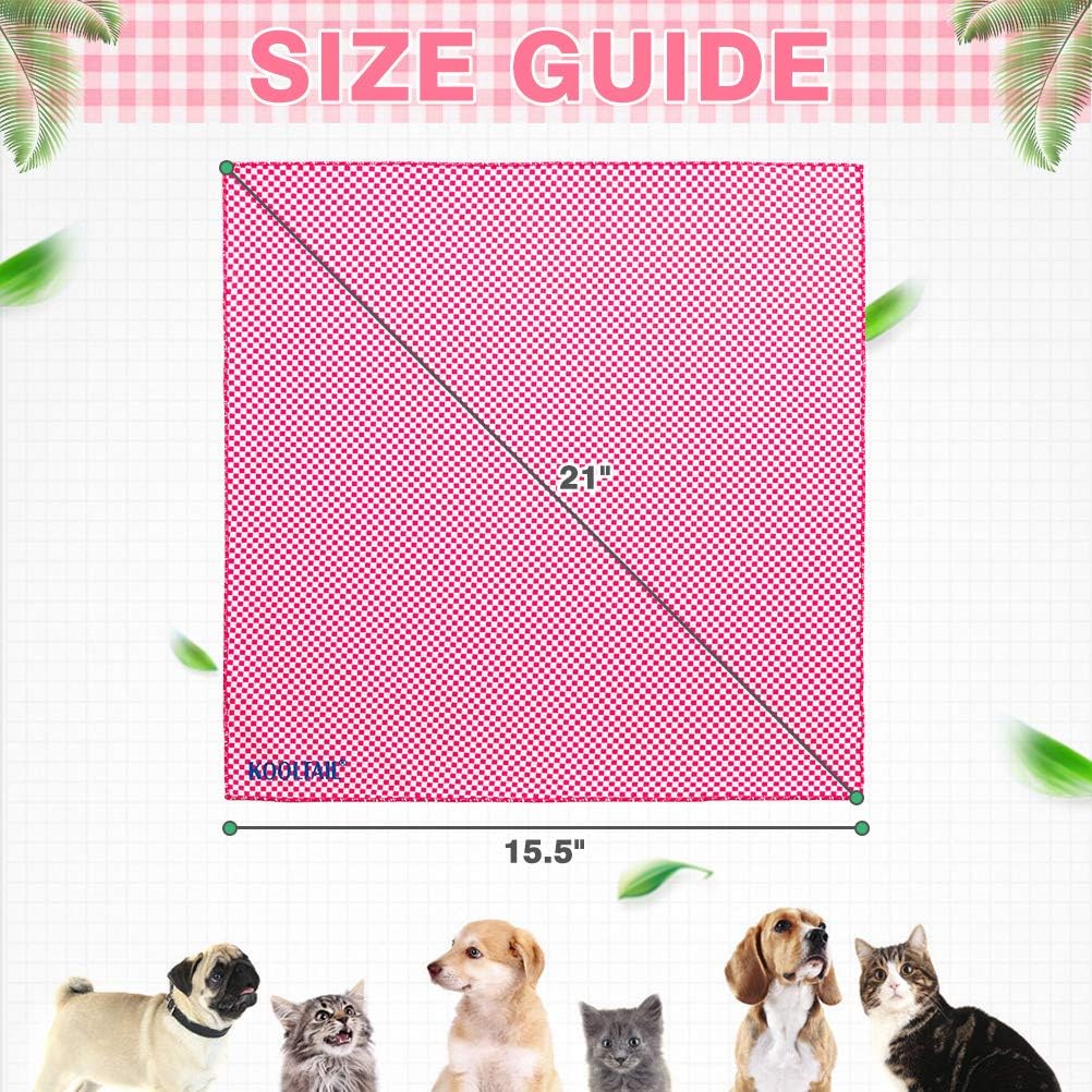 Dog Cooling Bandana 4 Packs - Kerchief Instant Ice Cooling For Summer Use Dogs Bibs Scarf For Small Medium Large Dogs