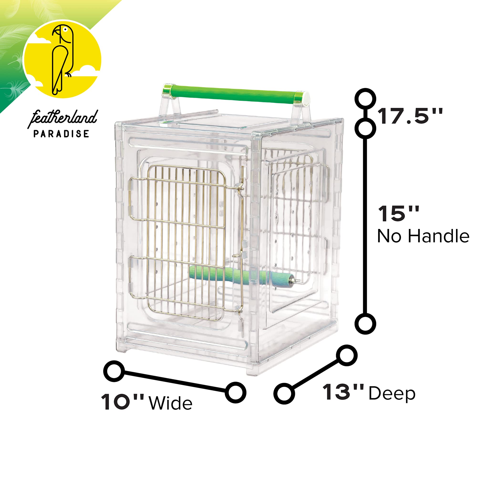Caitecperch & Go Polycarbonate Bird Carrier, Clear View Travel Cage