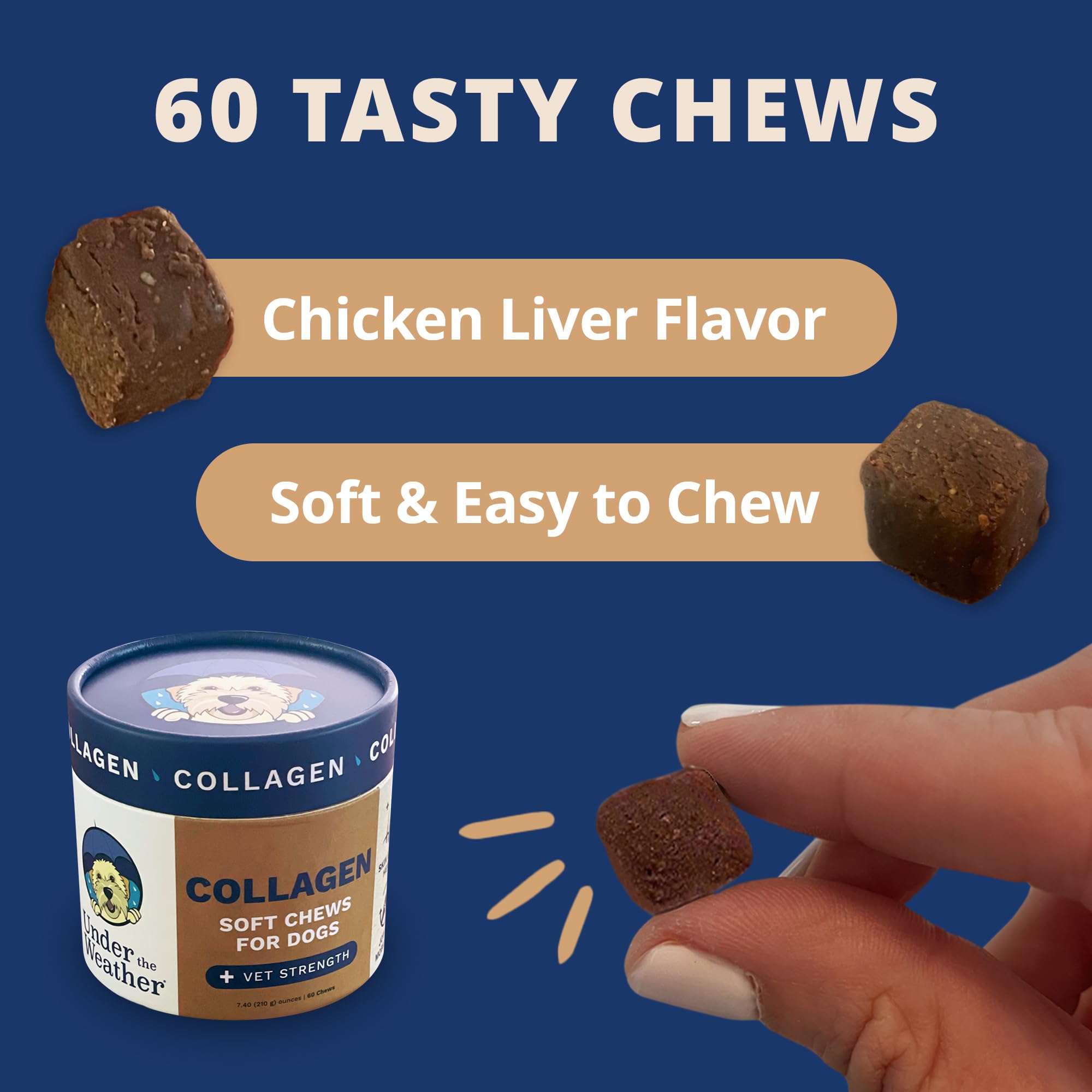 Under the Weather Collagen Chews for Dogs | Promotes Healthy Skin Coat and Stronger Hip & Joint | Improves Overall Mobility | Im