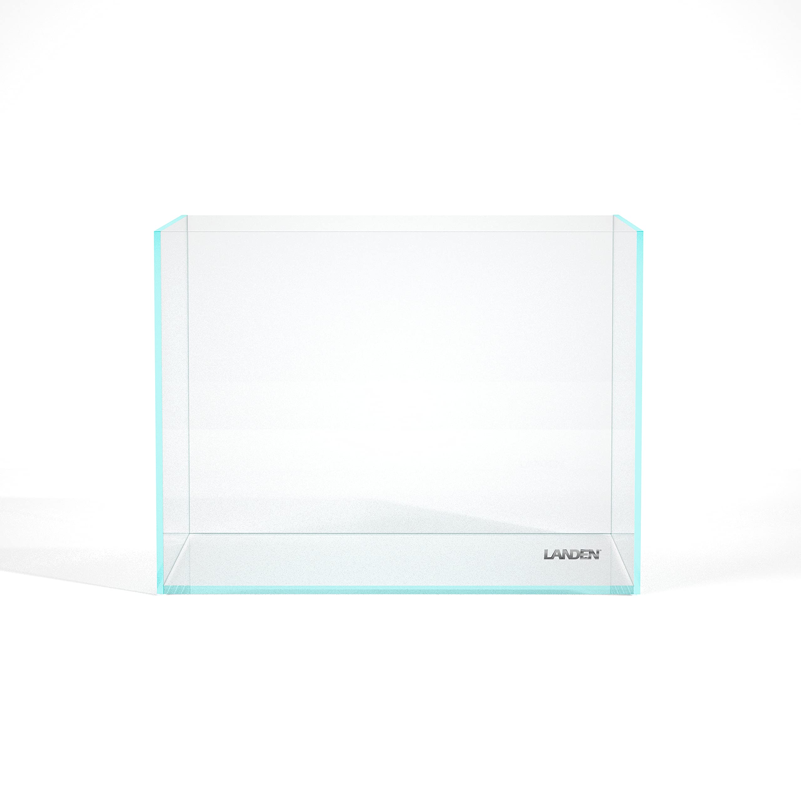 Landen 60H 30 Gallon Rimless Low Iron Aquarium Tank, 23.6 W    17.7 D    17.7 H (60cm x 45cm x 45cm) 8mm Thickness with Black Na